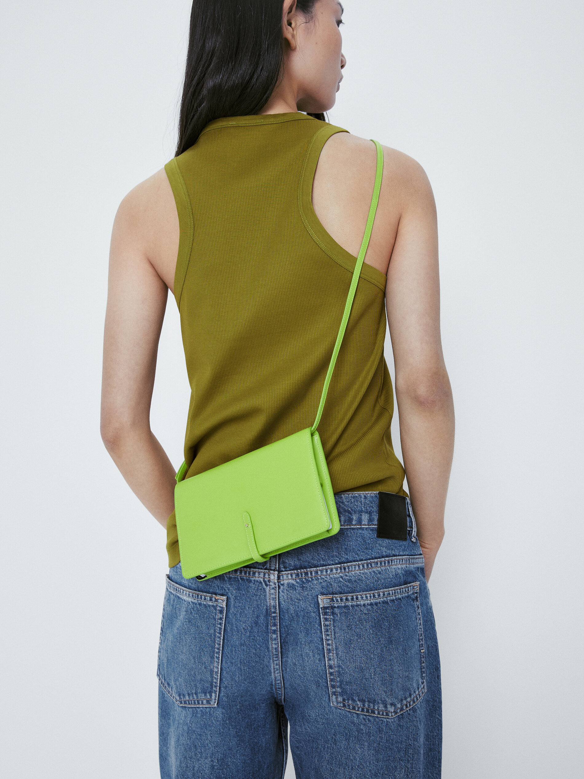 Top canalé algodón mercerizado - VERDE