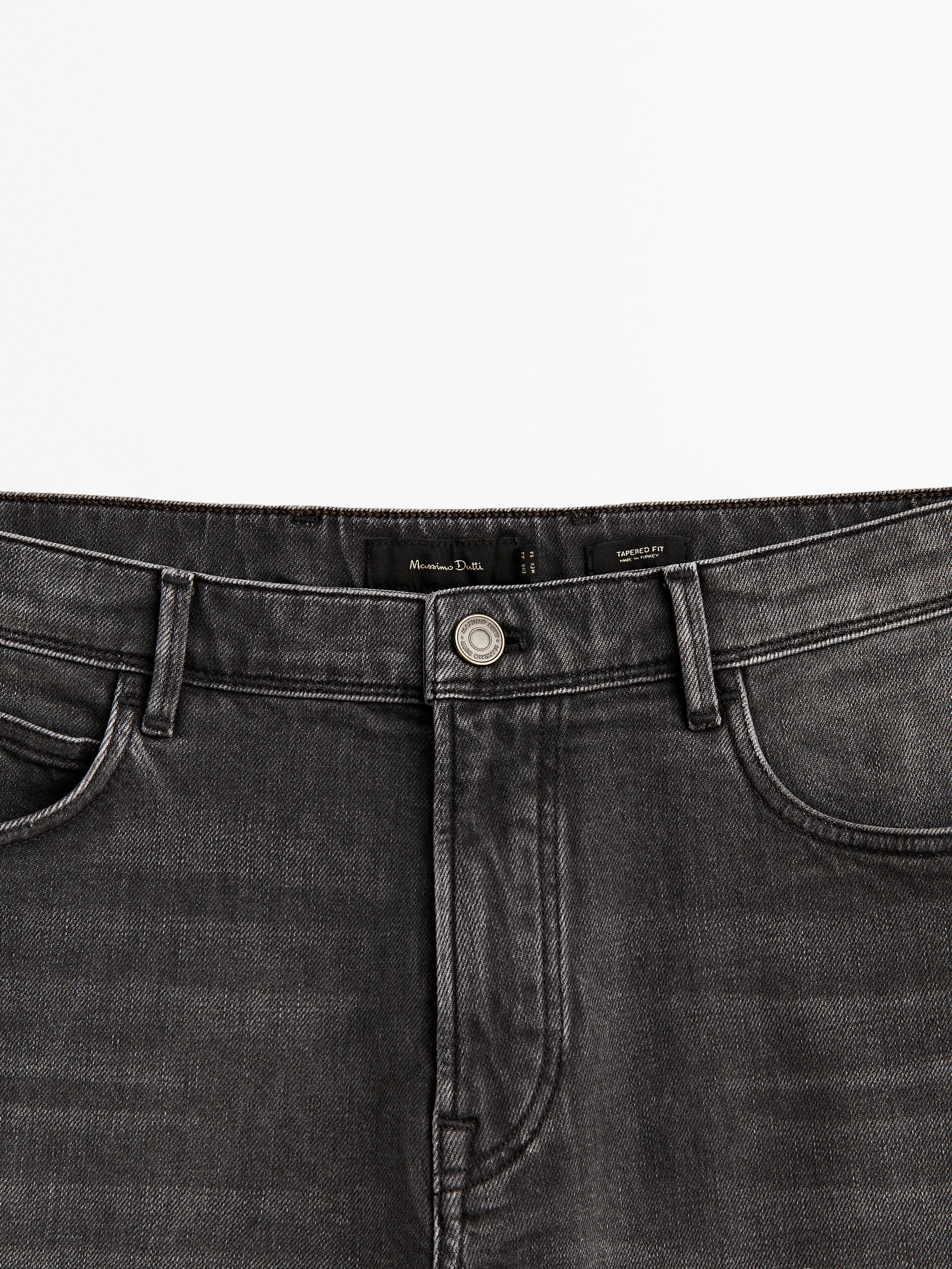 Pantalón vaquero stone wash tapered fit - GRIS