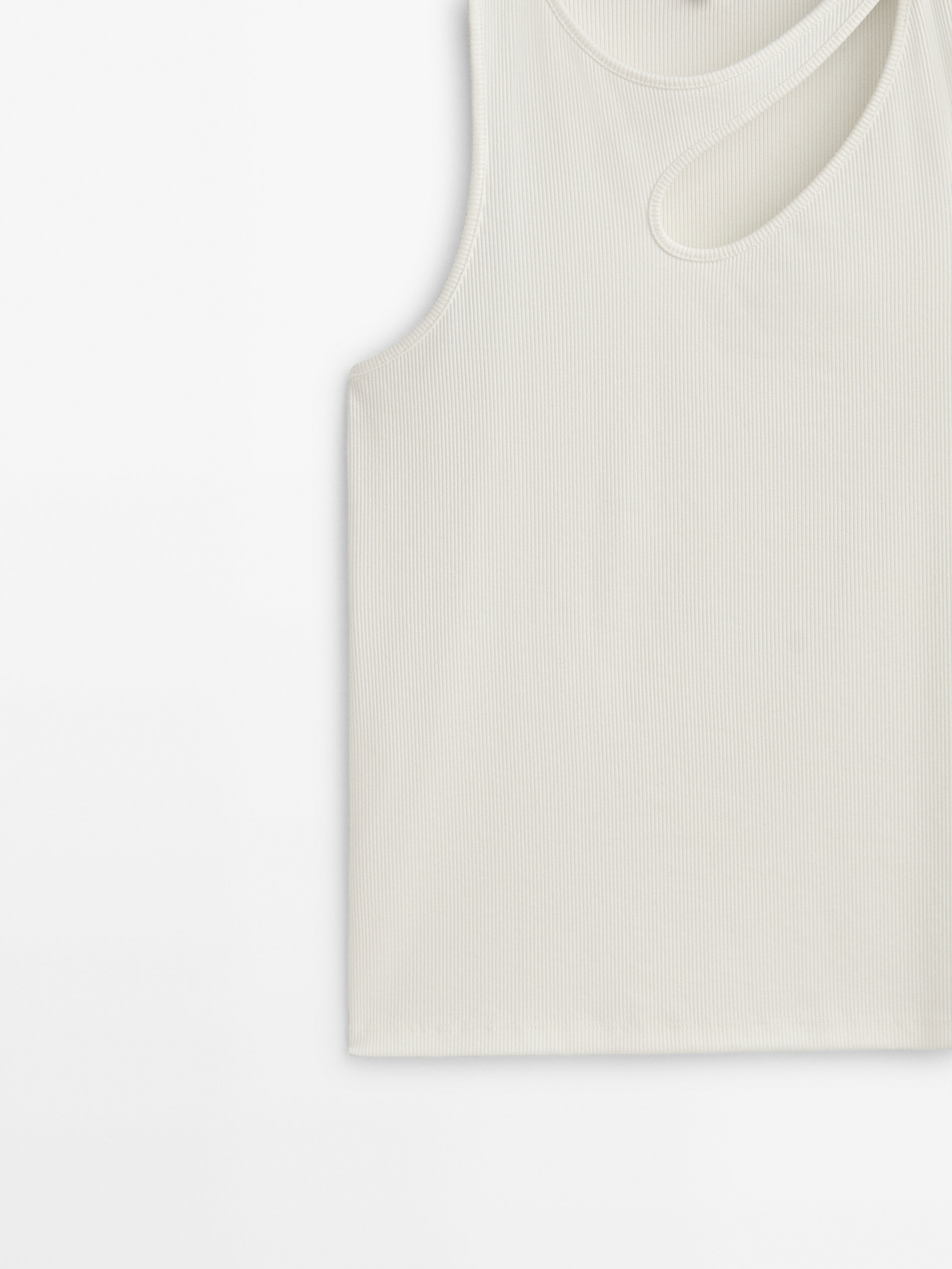 Camiseta cut out canalé - CRUDO