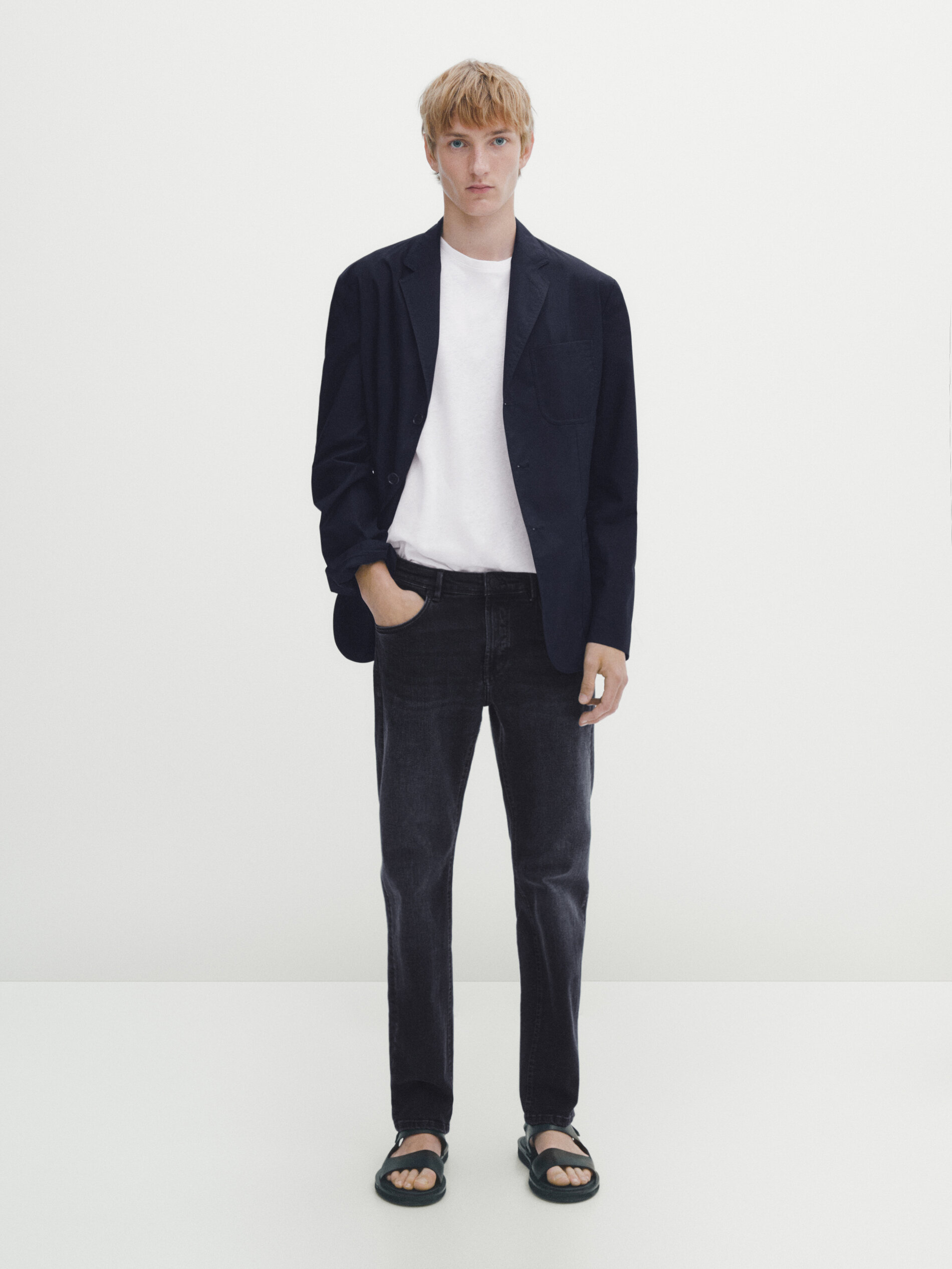 Pantalón vaquero blue black slim fit - INDIGO