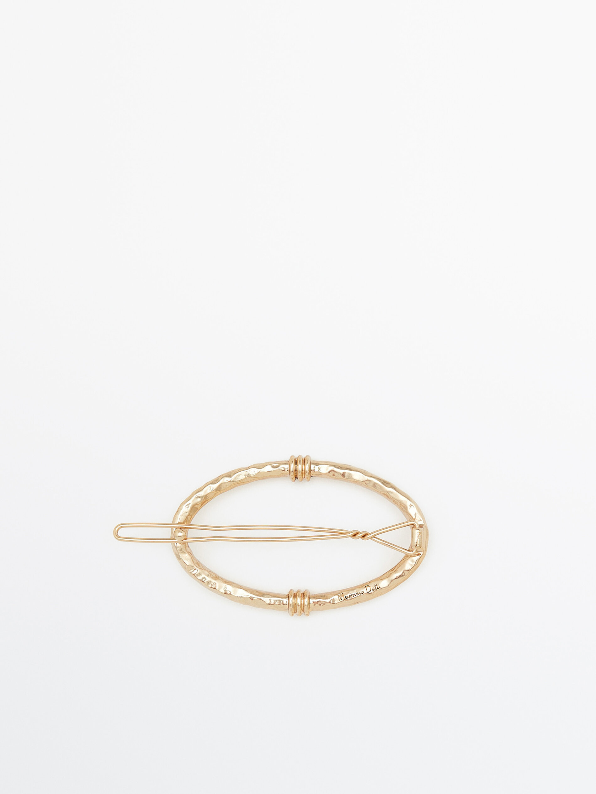 Horquilla redonda textura baño oro - DORADO