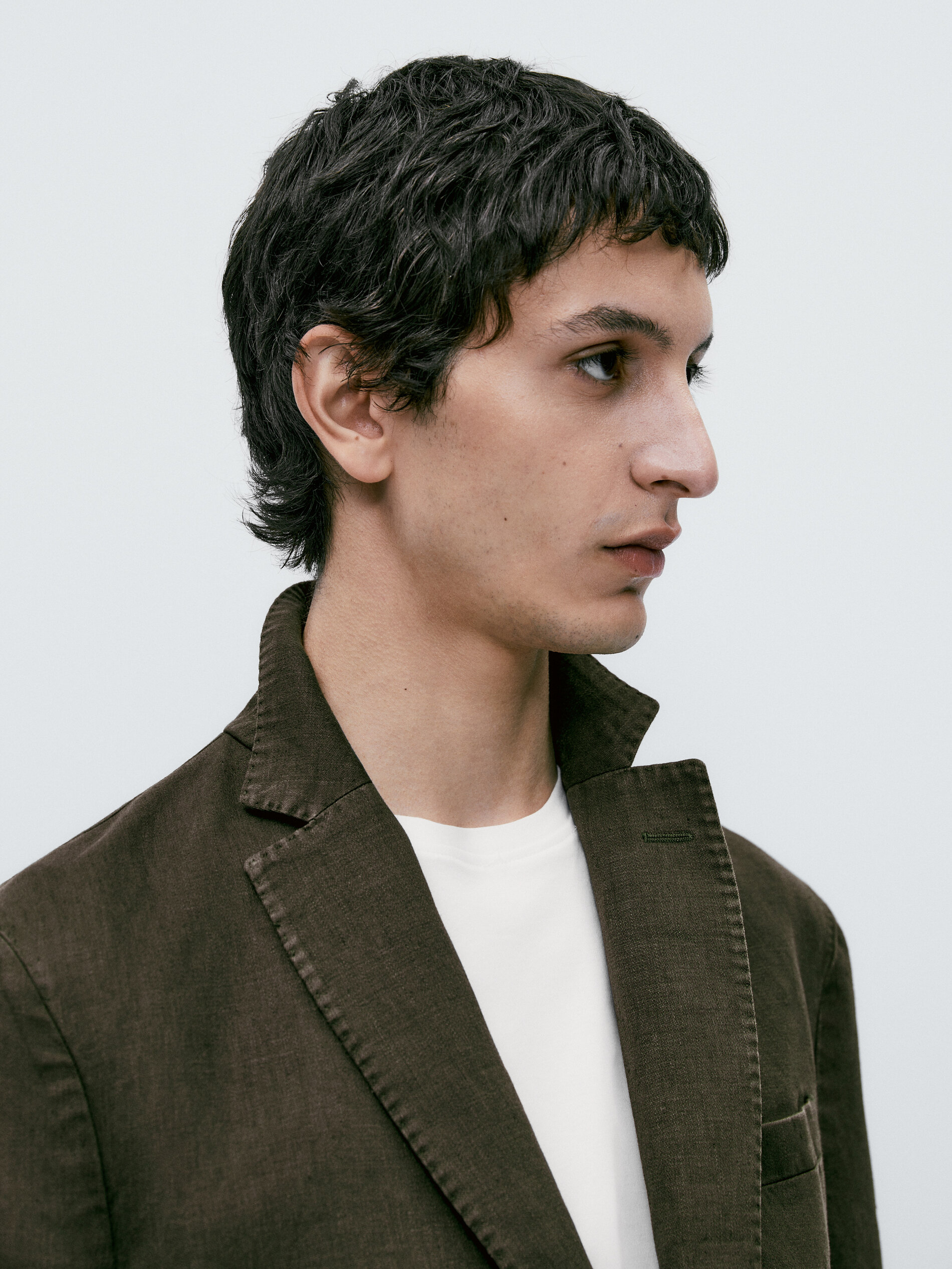 Americana lino tintada - KAKI