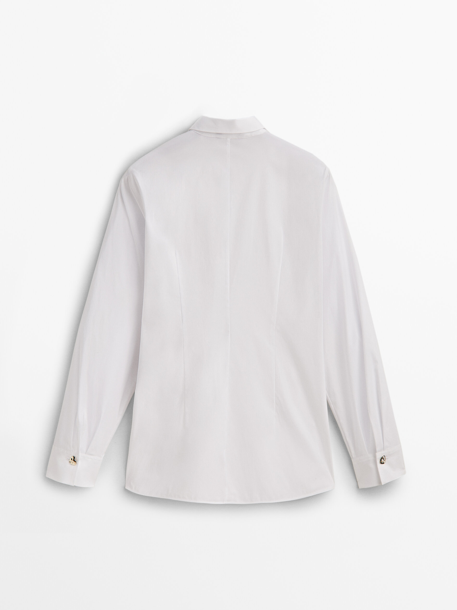 Camisa popelín detalle nudo - BLANCO