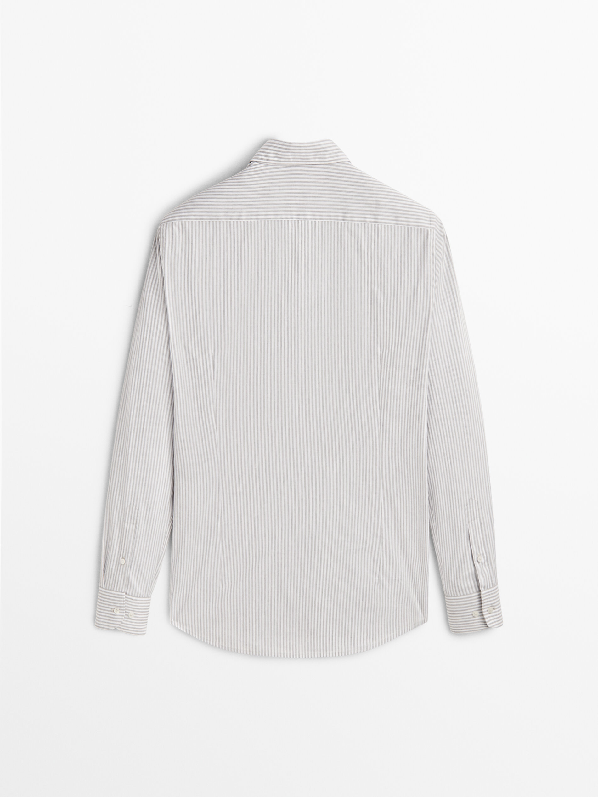 Camisa easy iron raya melange slim fit - GRIS