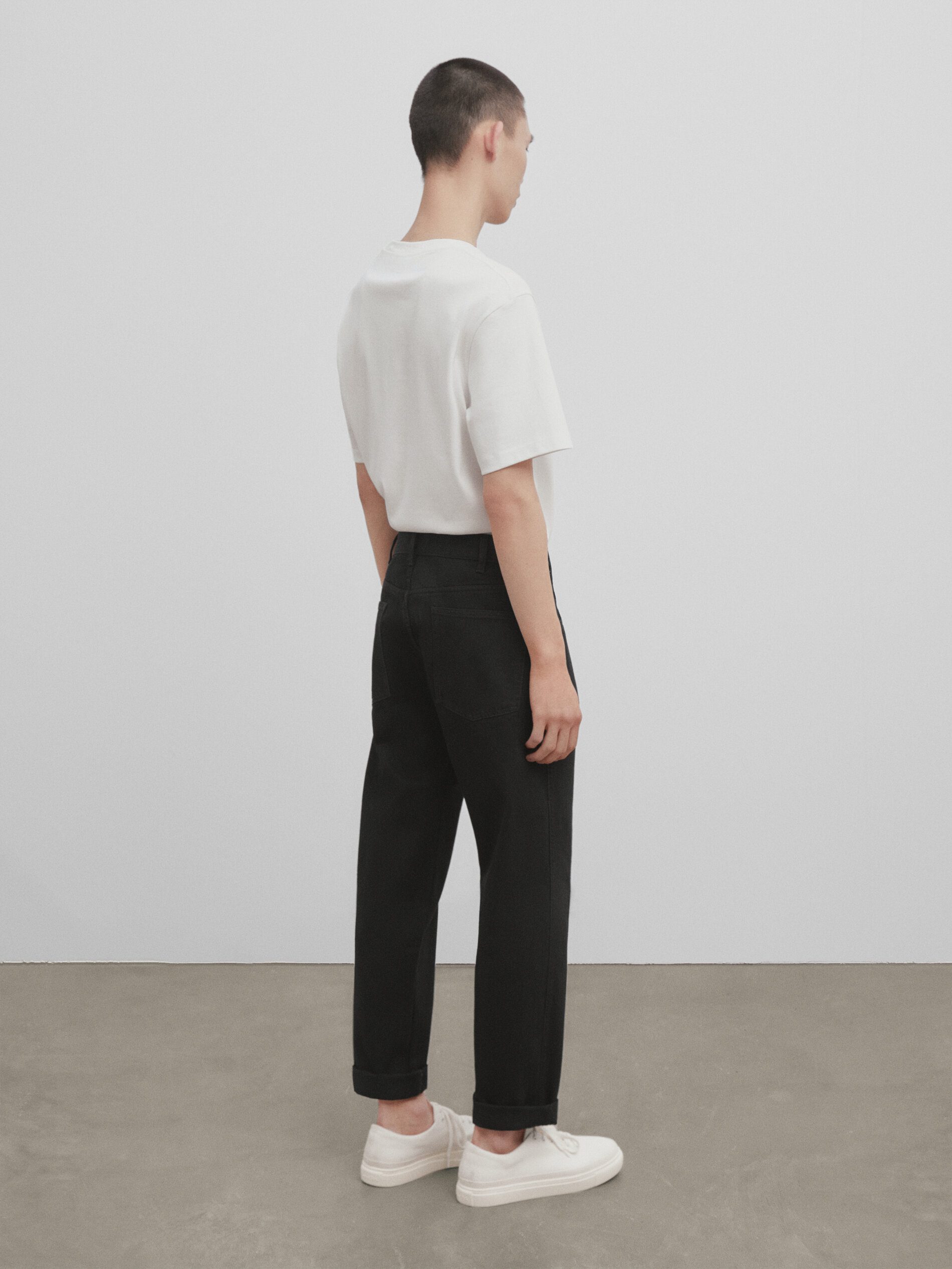 Pantalón vaquero straight fit -Studio - NEGRO