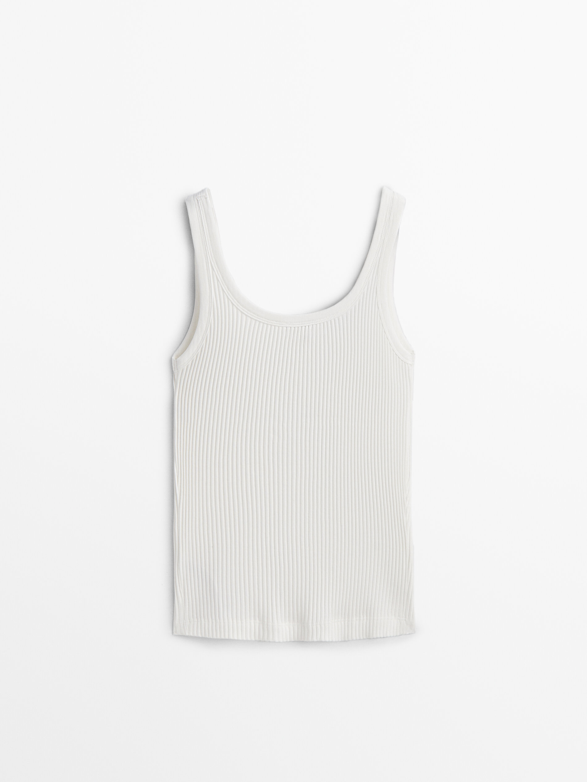 Camiseta tirantes canalé - BLANCO