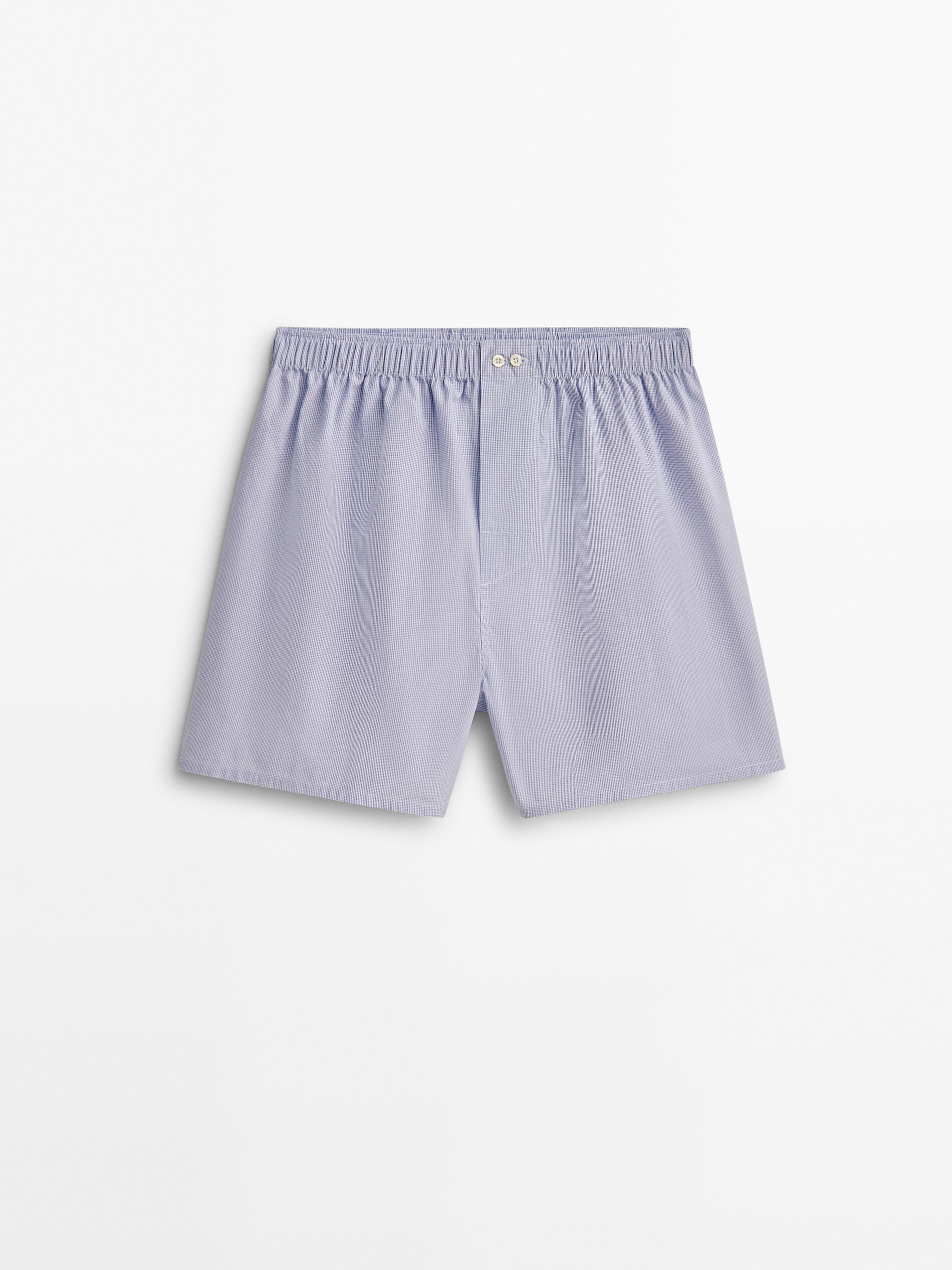 Calzoncillo popelín microcuadros - AZUL