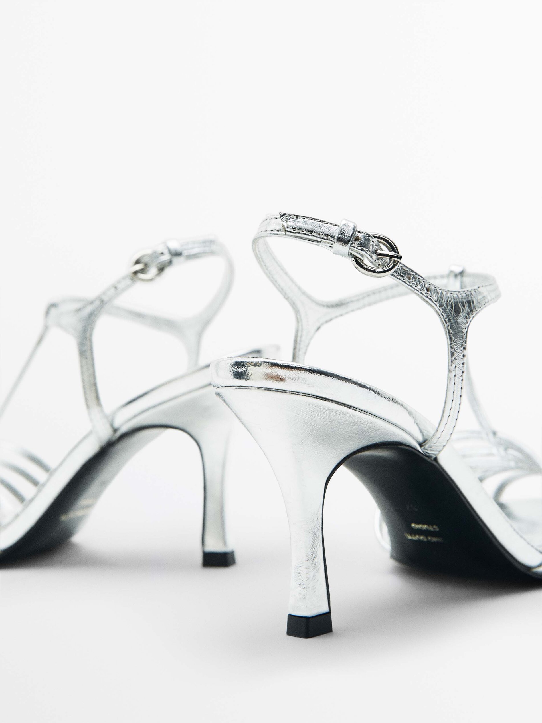 Cangrejera tacón laminado - Studio - PLATA