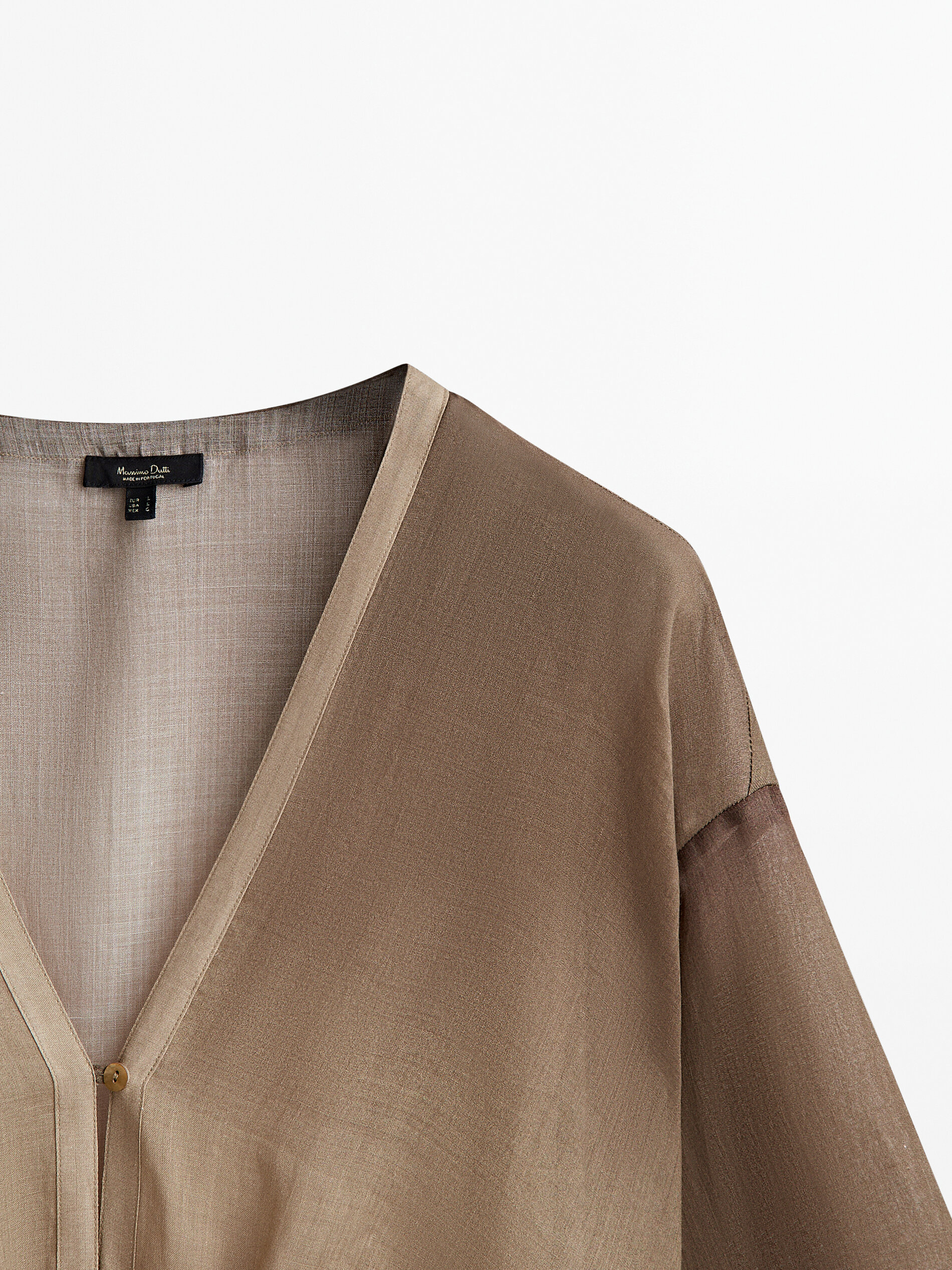 Vestido túnica nudo ramio tie dye - FUCSIA