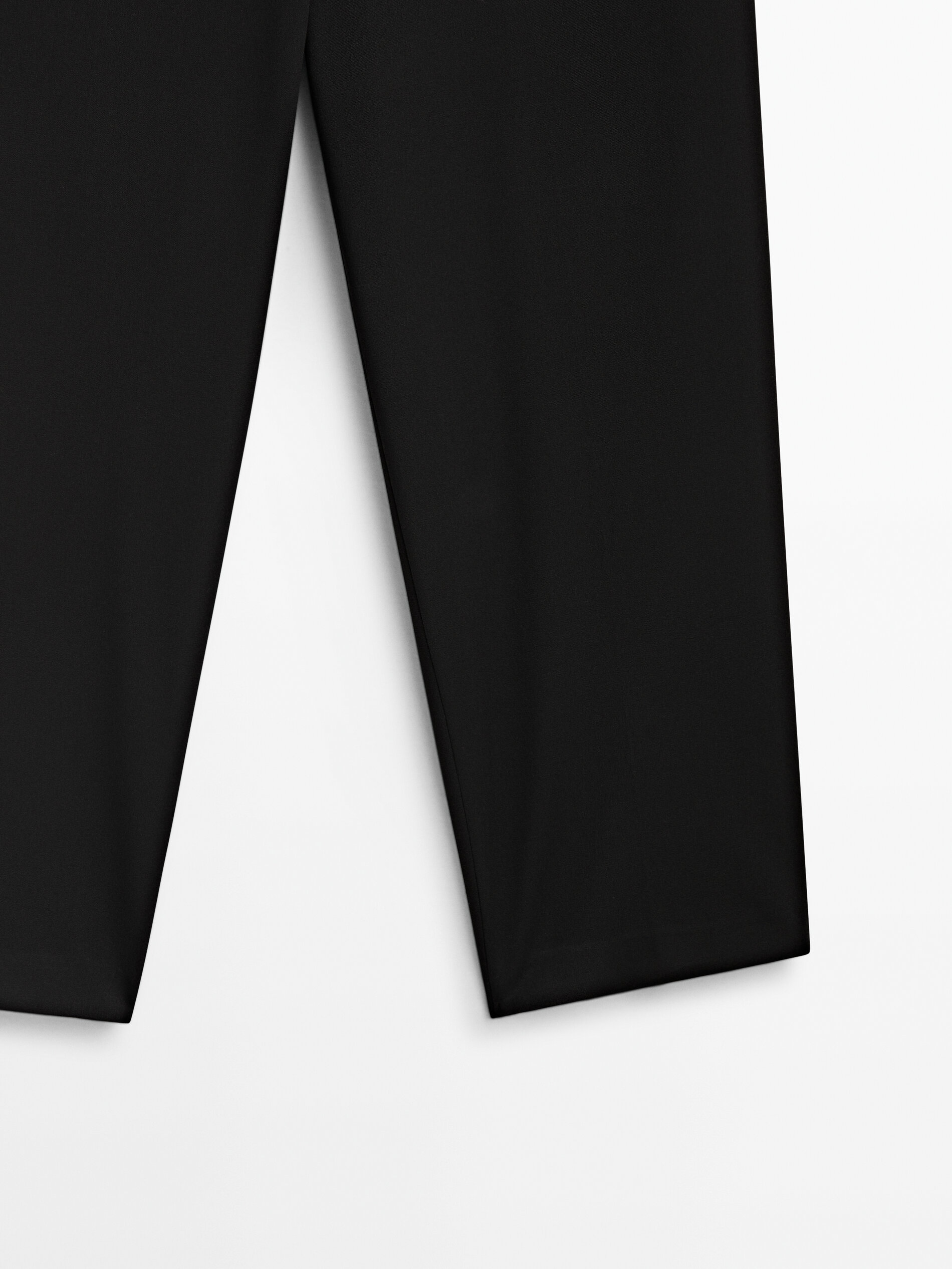 Pantalón cropped doble trabilla - NEGRO
