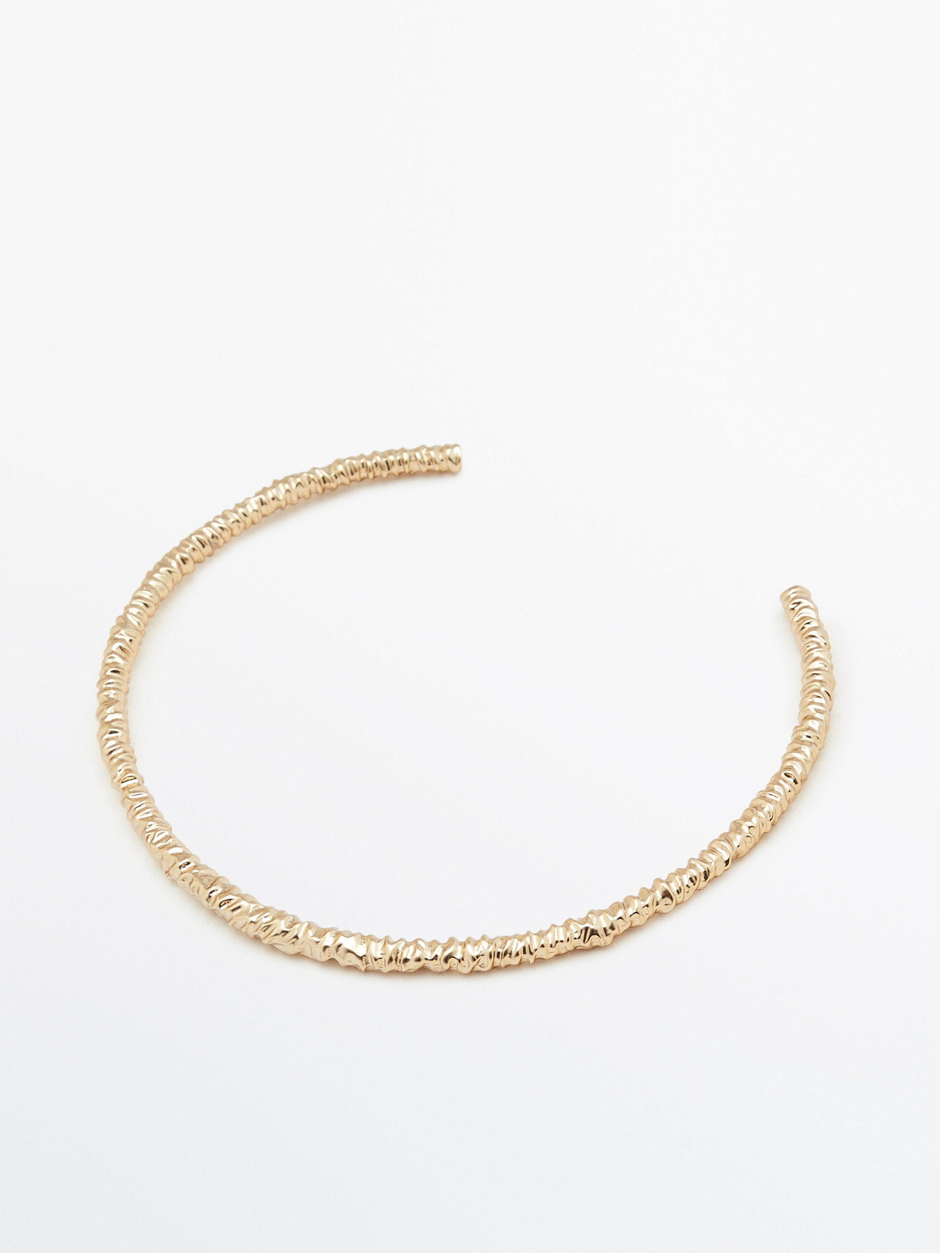 Collar choker textura baño oro - DORADO