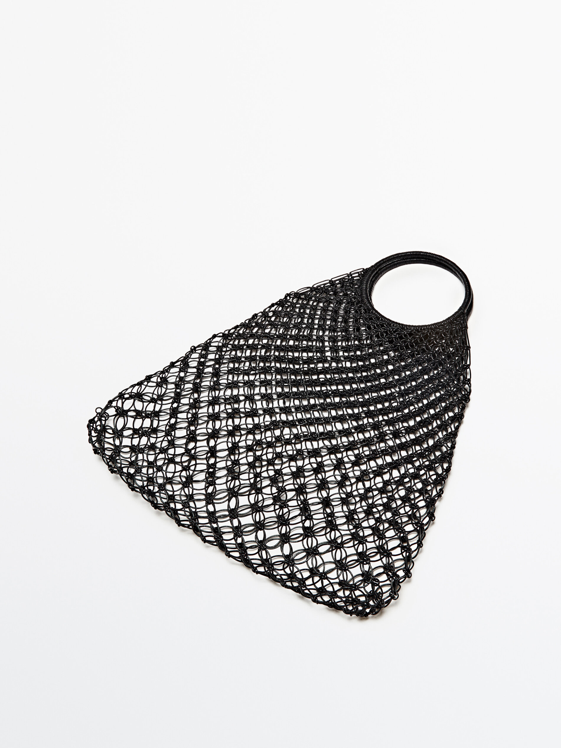 Bolso shopper trenzado tubular - NEGRO