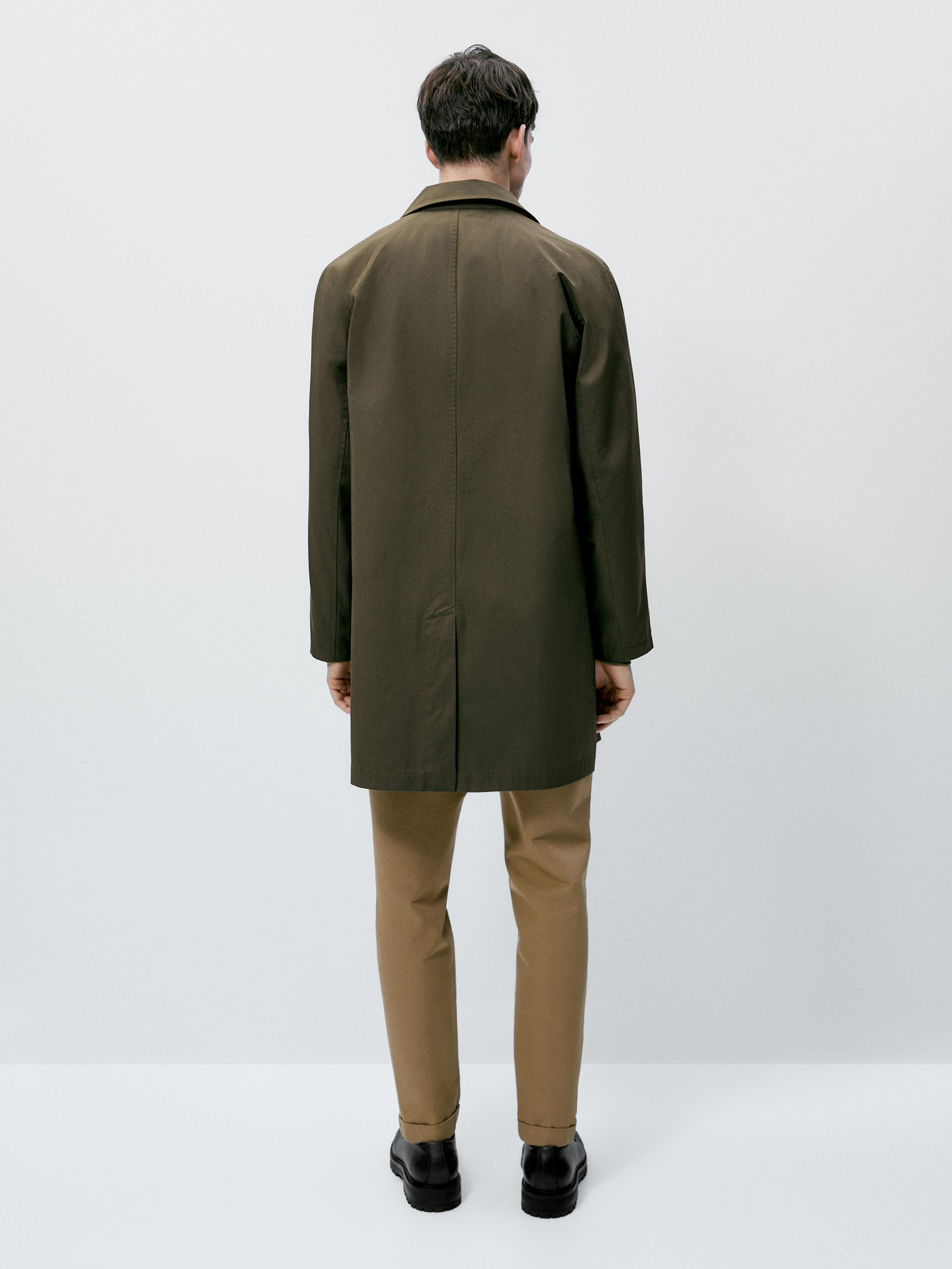 Chaqueta trench algodón - KAKI