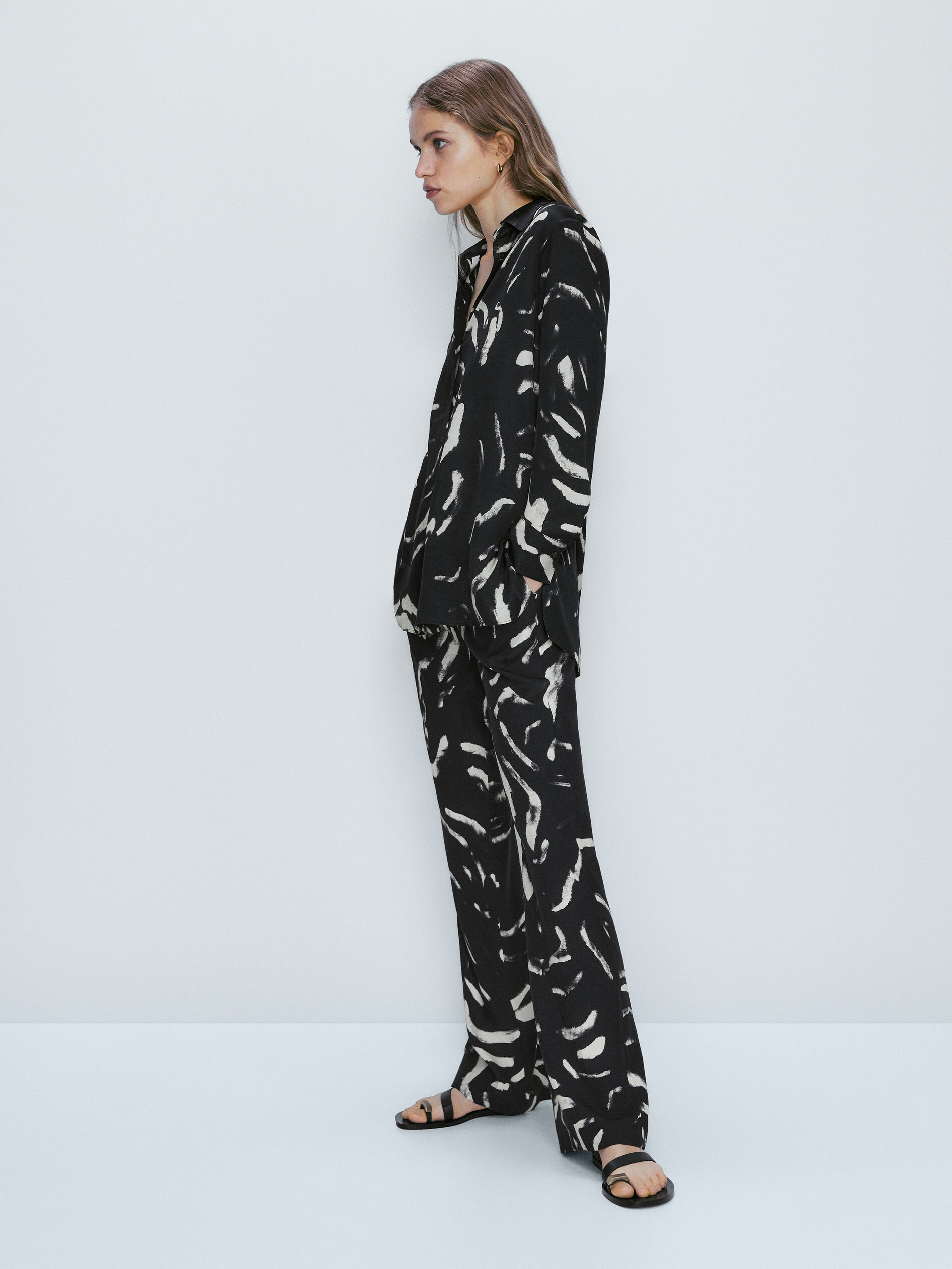 Camisa estampado animal - NEGRO