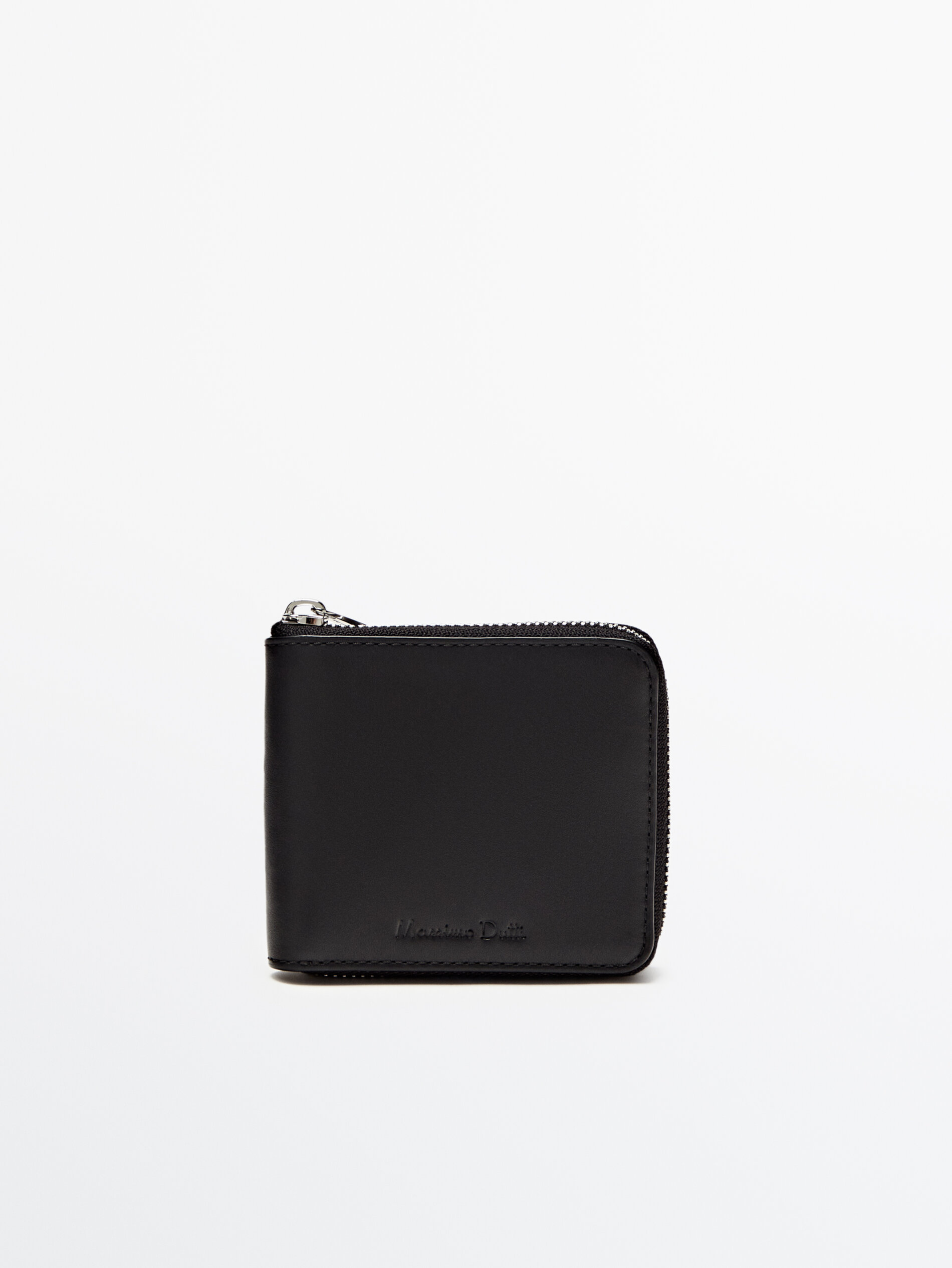 Cartera cremallera piel - NEGRO