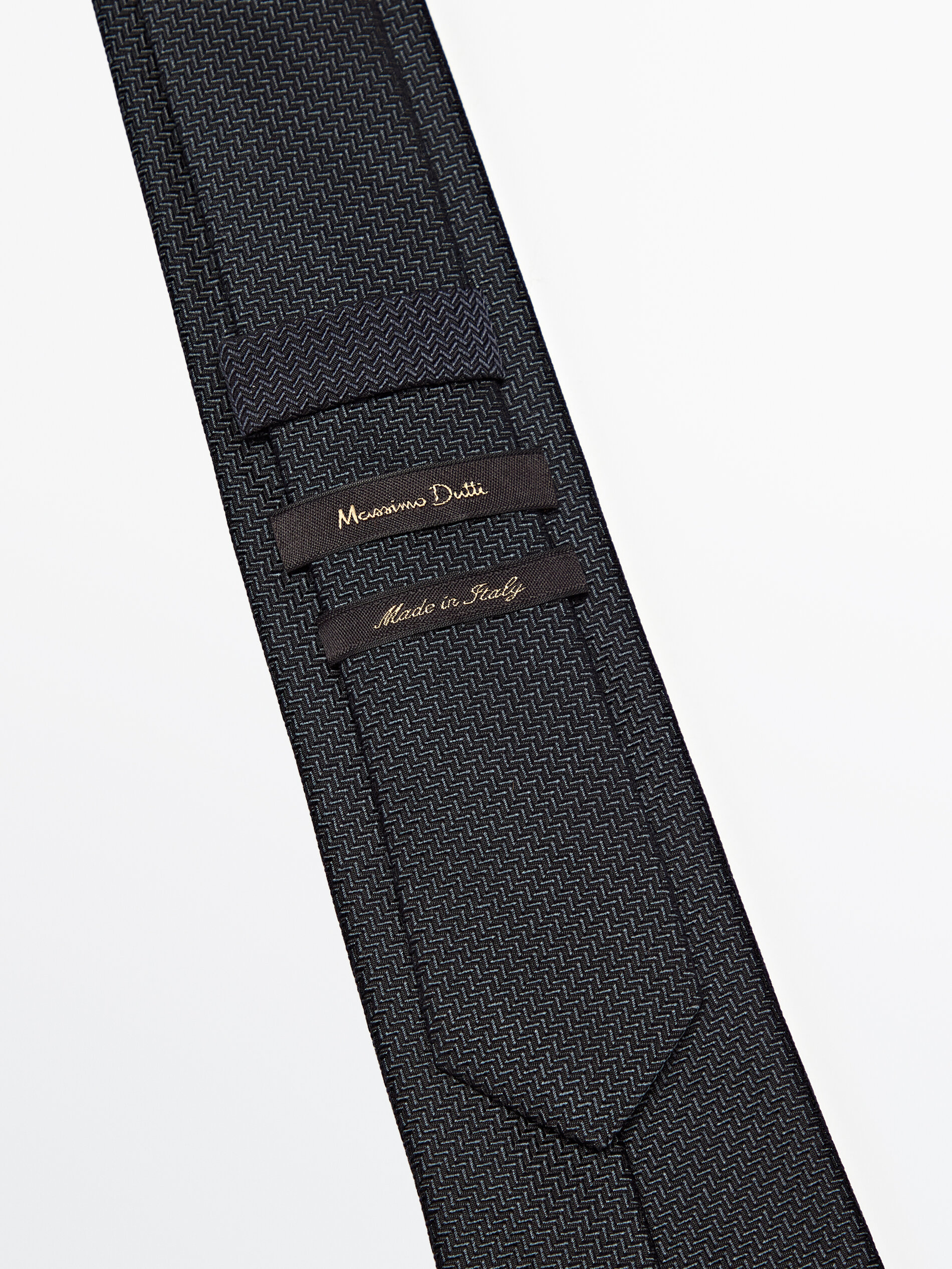 Corbata estructura con seda y algodón - AZUL MARINO