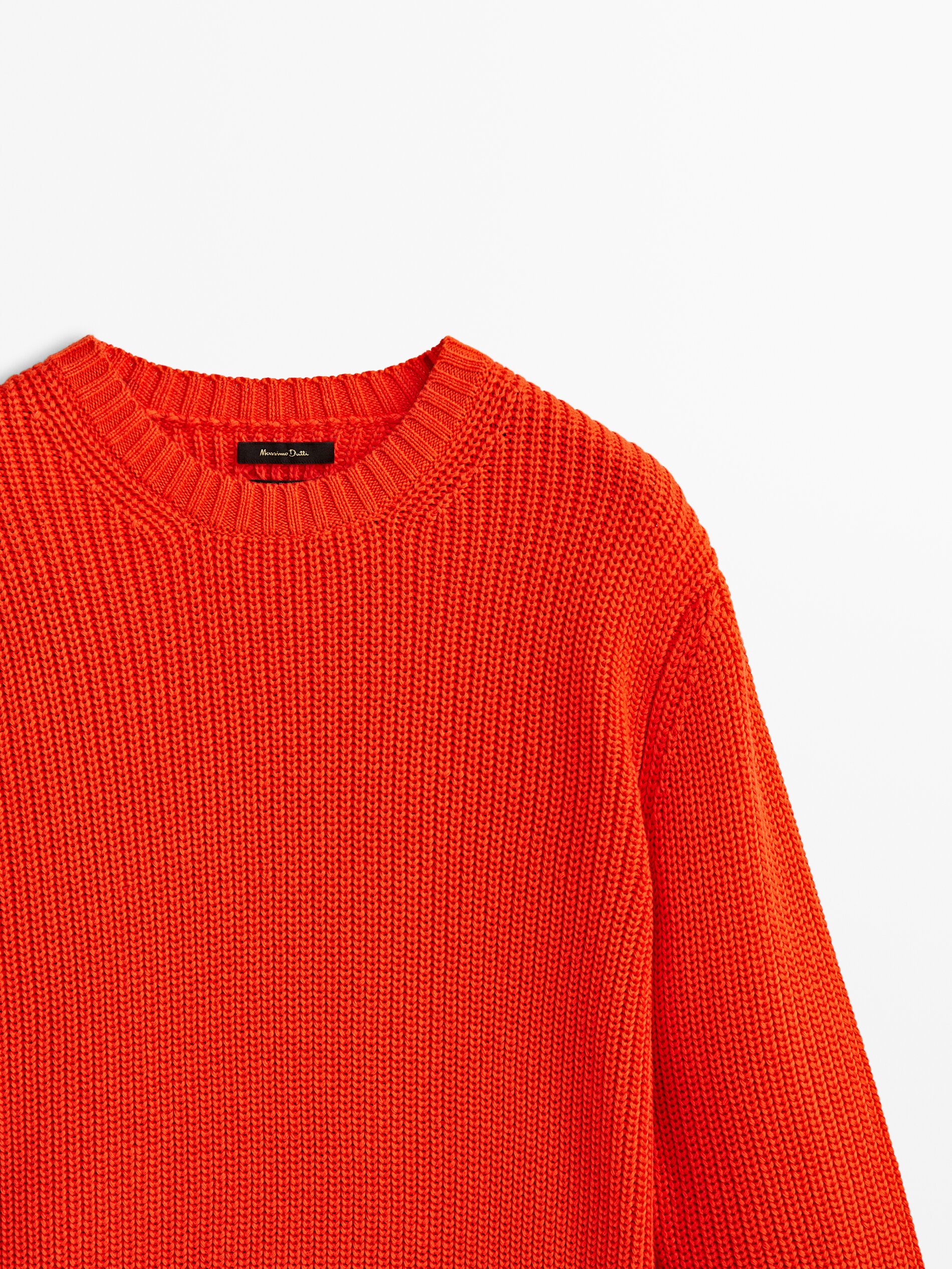 Jersey cuello redondo punto perlado - ROJO