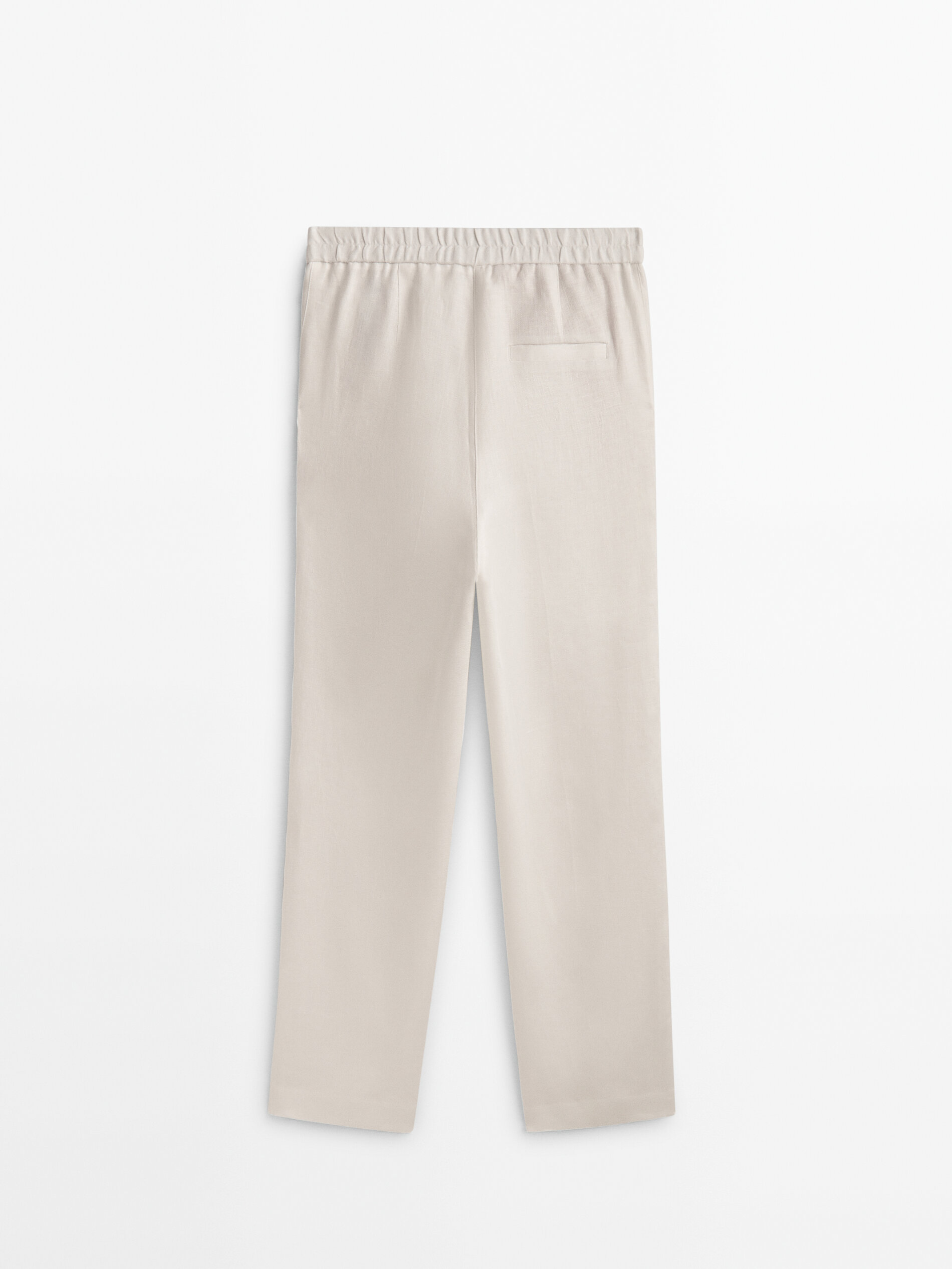 Pantalón 100% lino corte recto - BLANCO