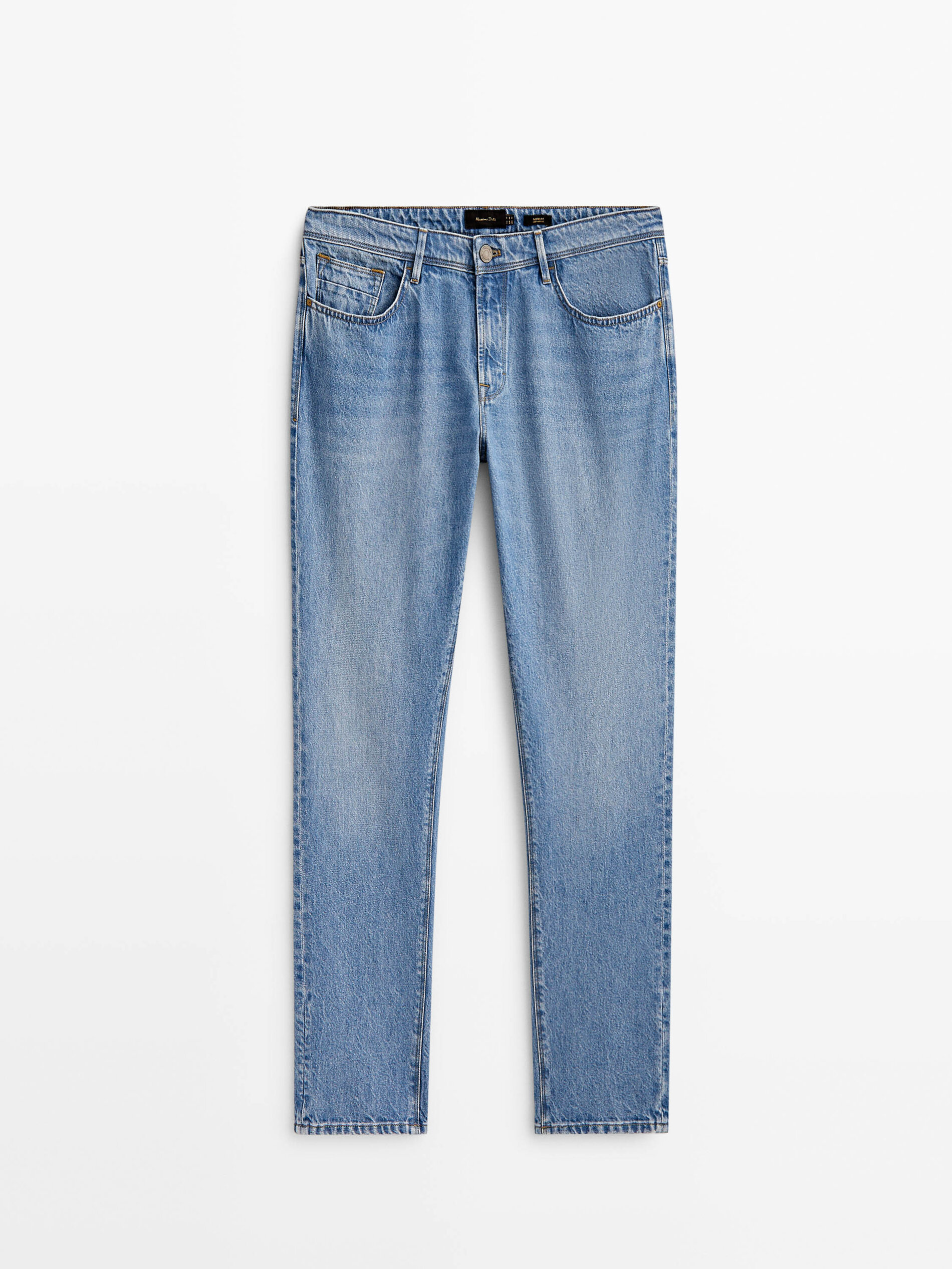 Pantalón vaquero mid bleach tapered fit - INDIGO