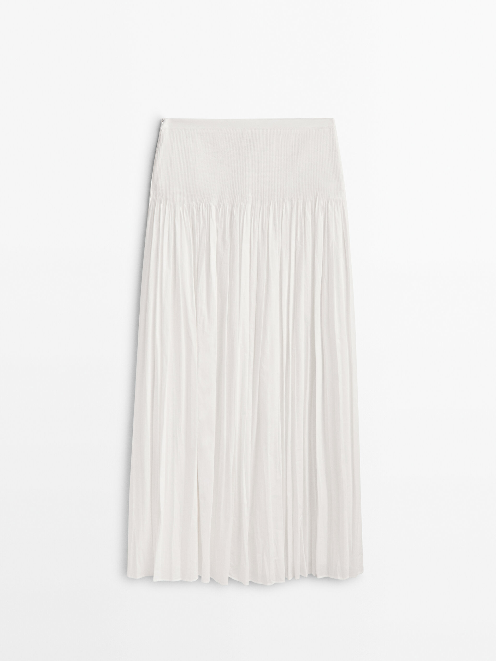 Falda midi pliegues Limited edition - BLANCO