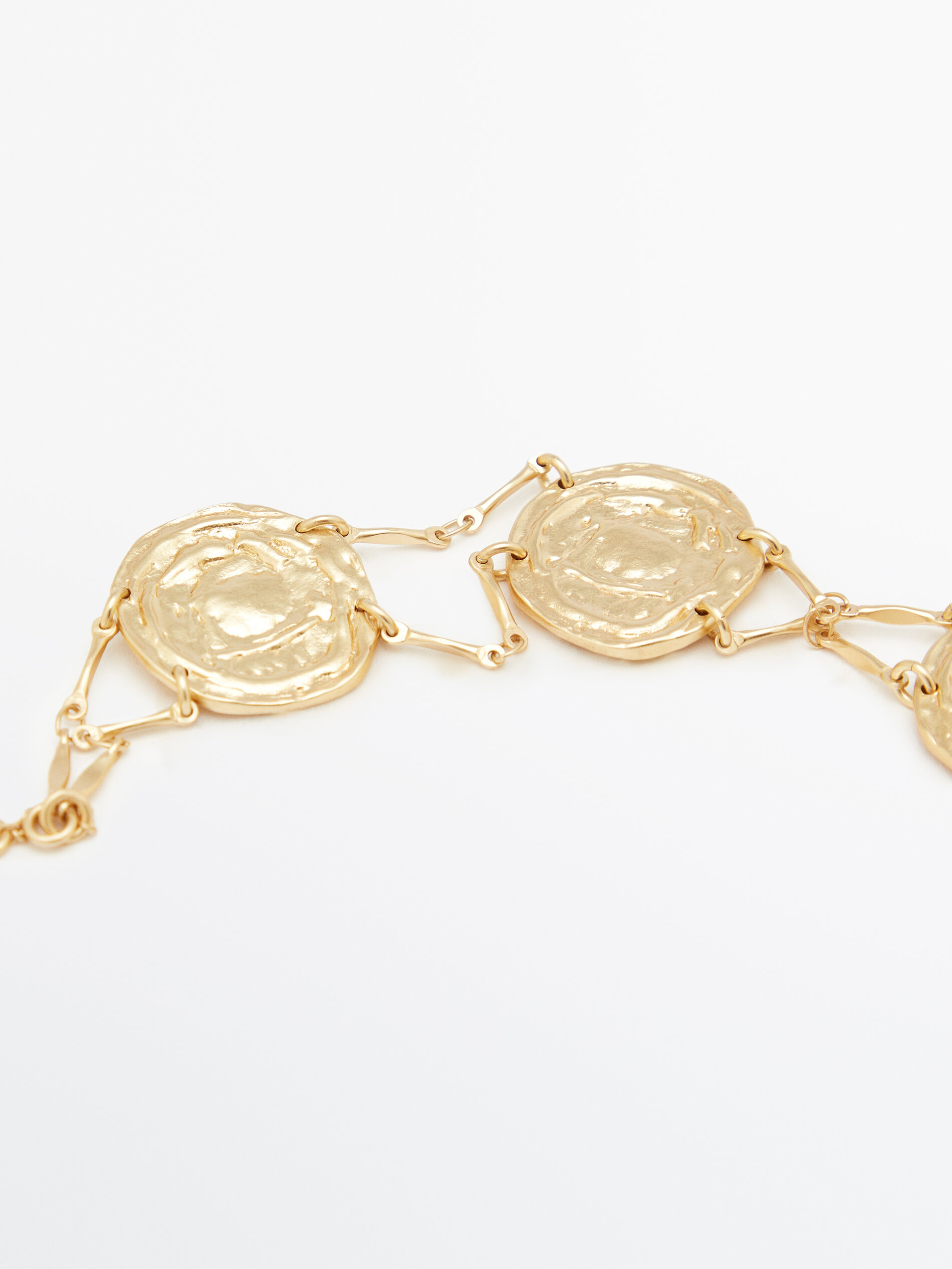 Pulsera monedas baño oro - DORADO