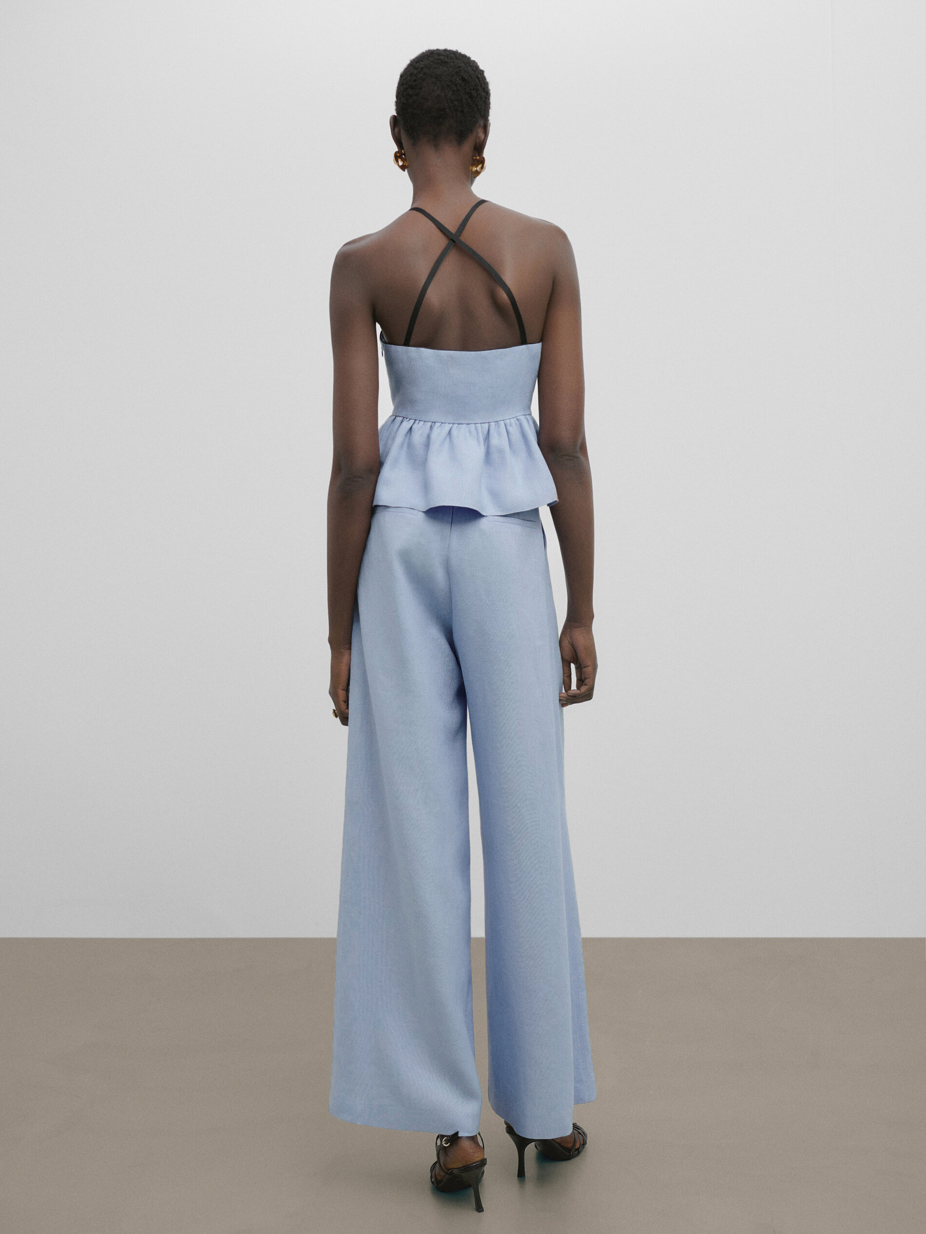 Top peplum lino -Studio - CELESTE