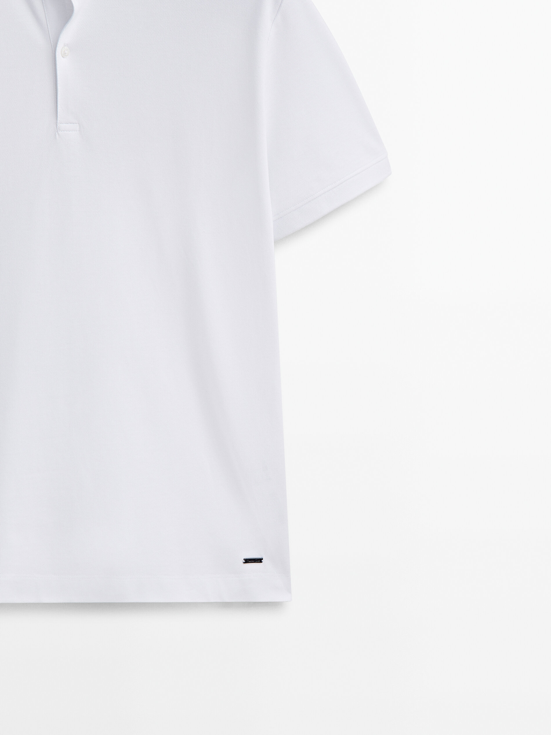 Polo 100% algodón cuello mao - BLANCO