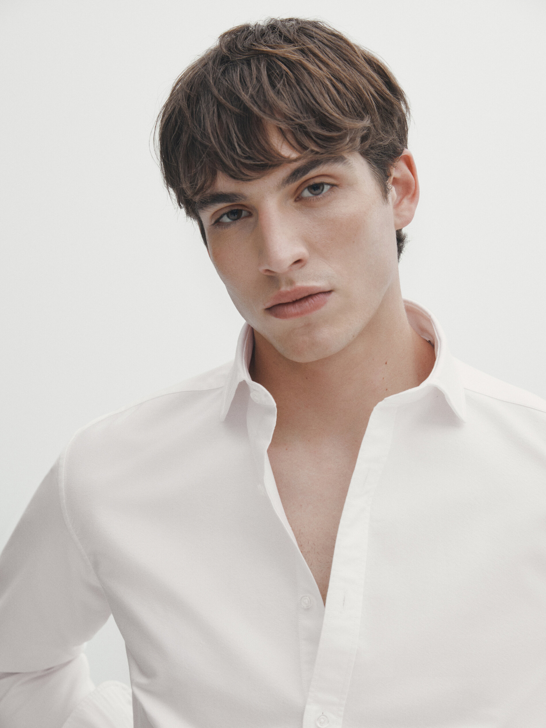 Camisa oxford algodón slim fit - BLANCO