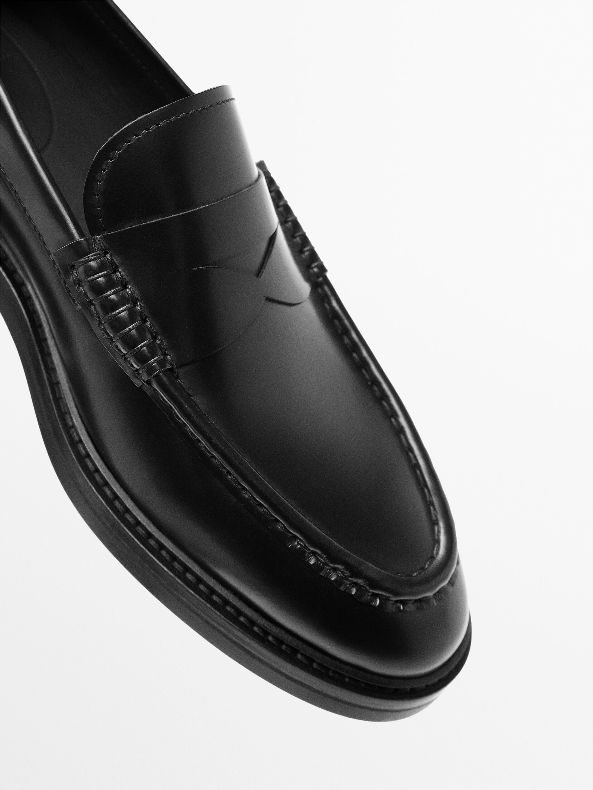 Mocasín piel antifaz negro - NEGRO