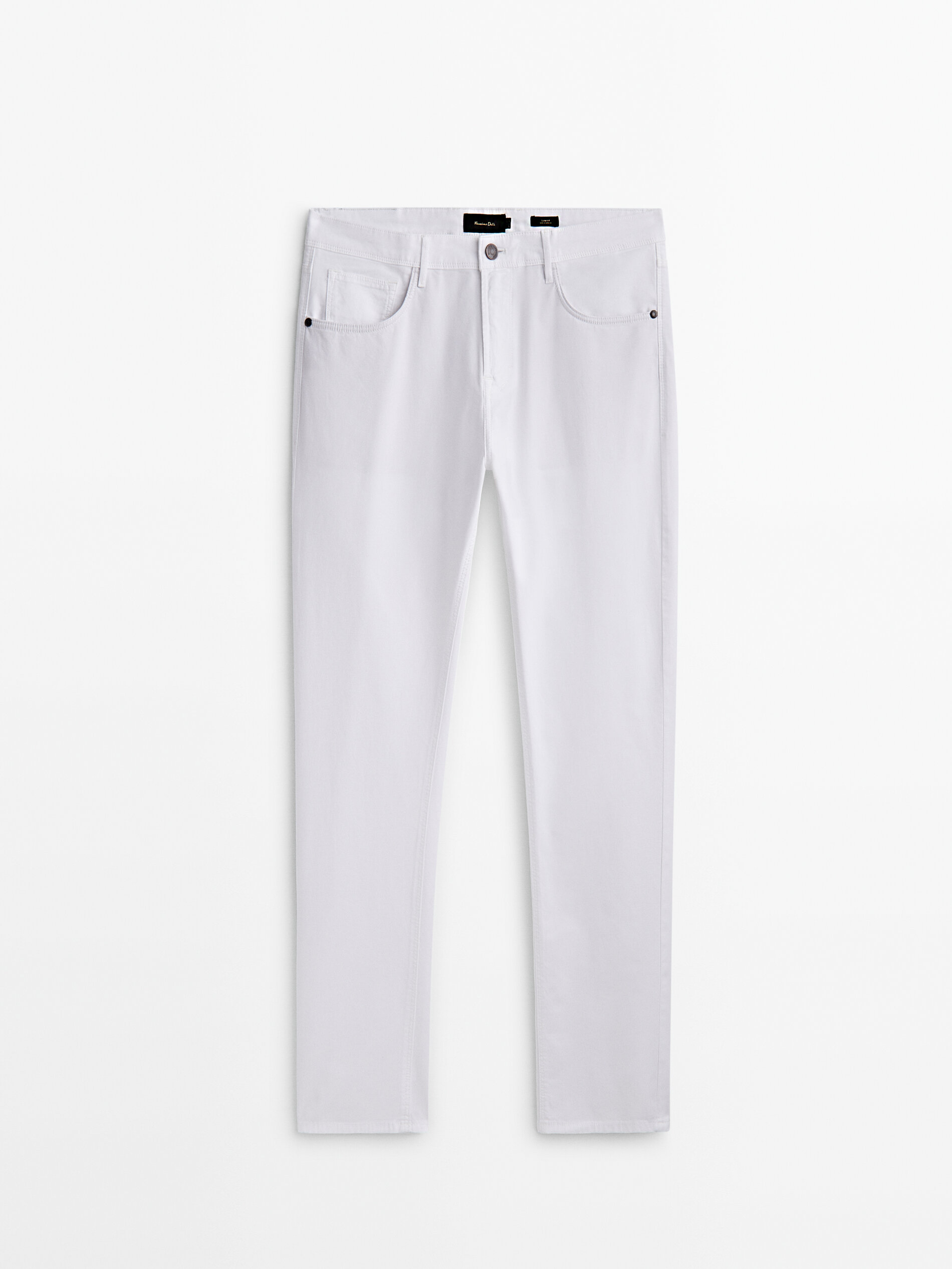 Pantalón tejanero estructura slim fit - BLANCO
