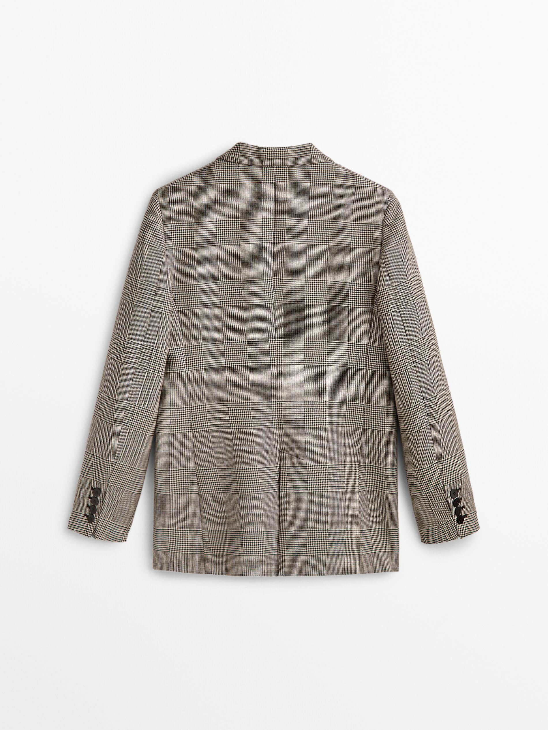 Americana cruzada cuadros - MARRÓN