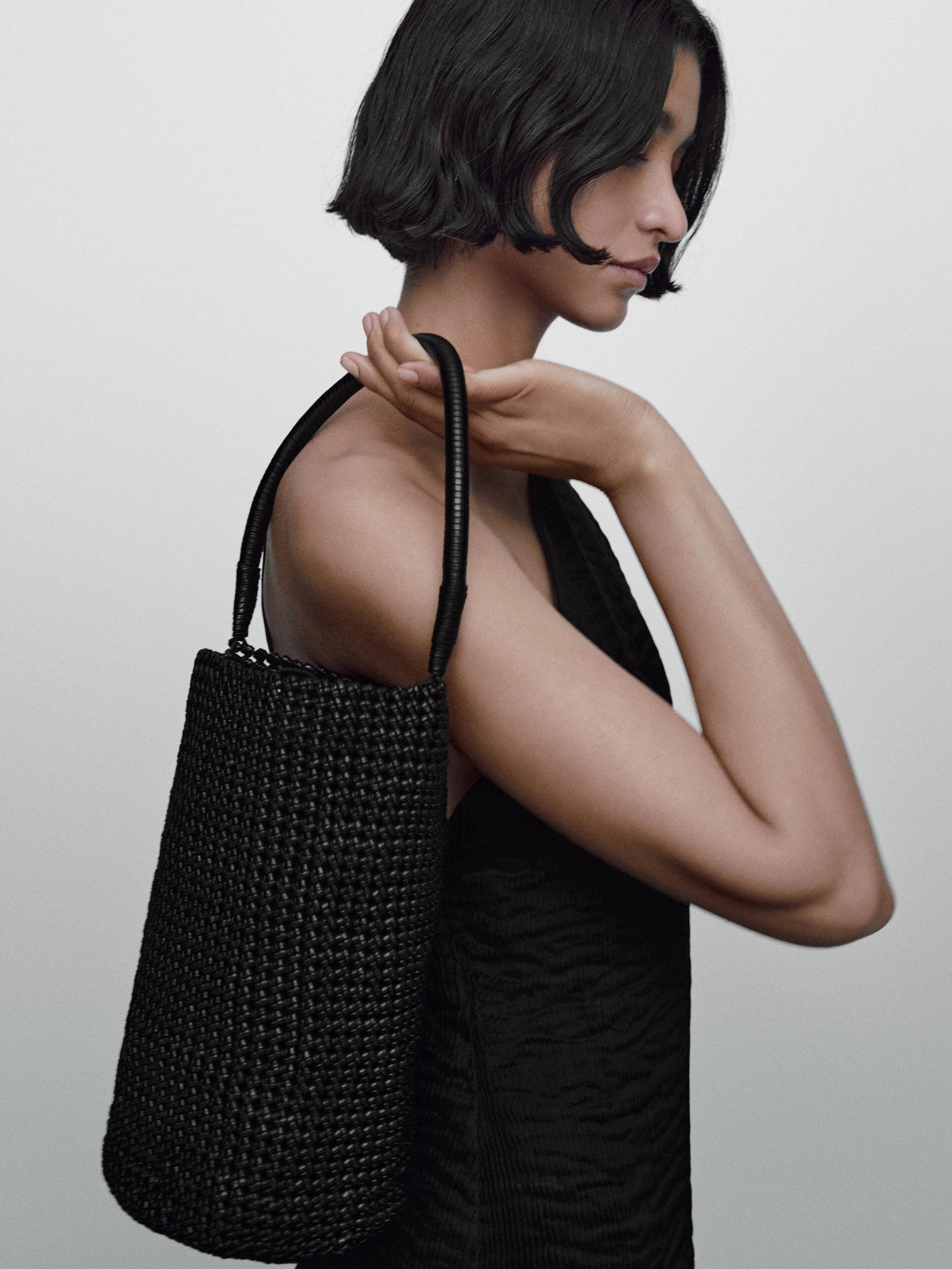 Vestido ramio pliegues Limited edition - NEGRO