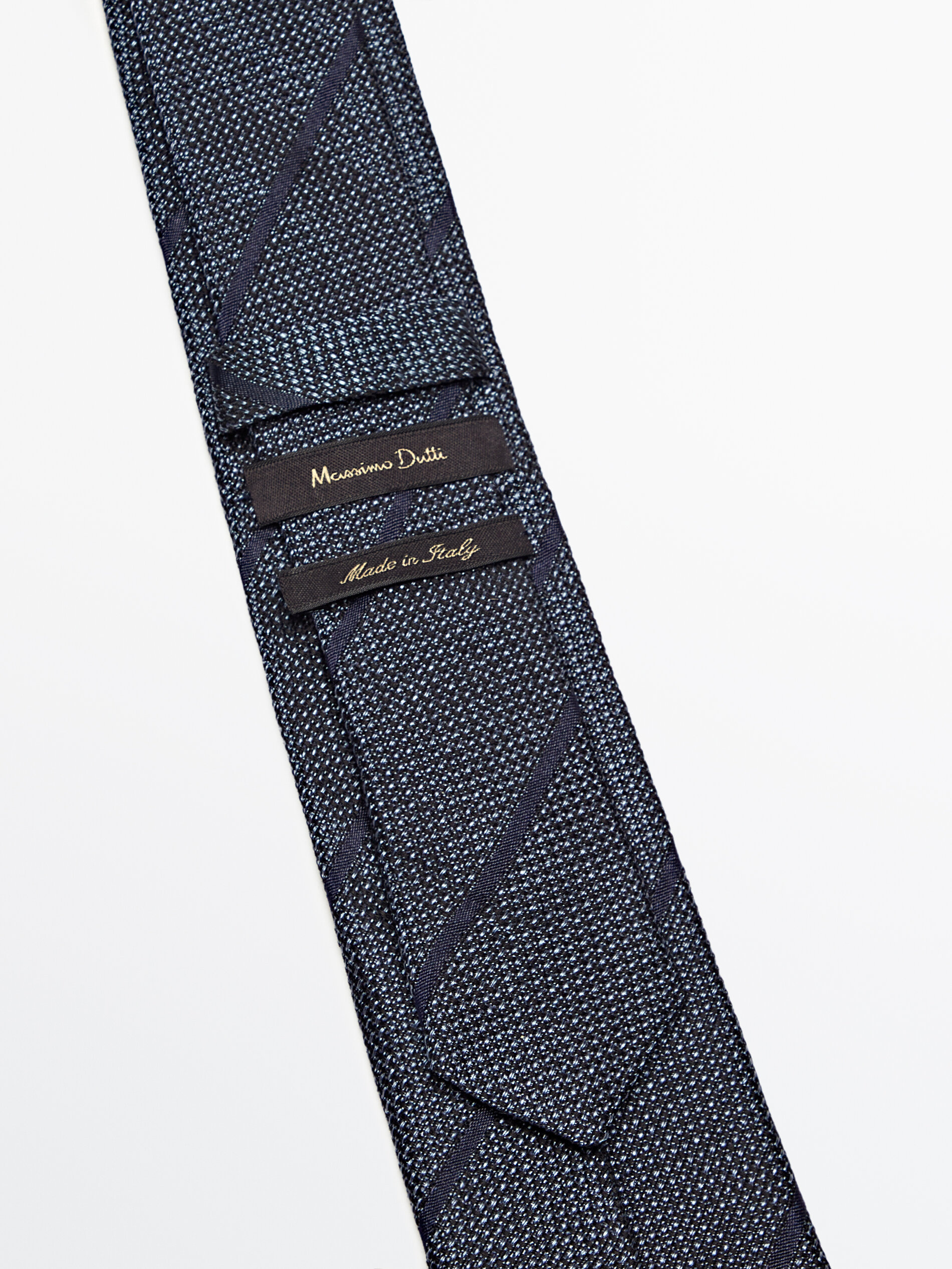 Corbata rayas mezcla algodón seda - AZUL