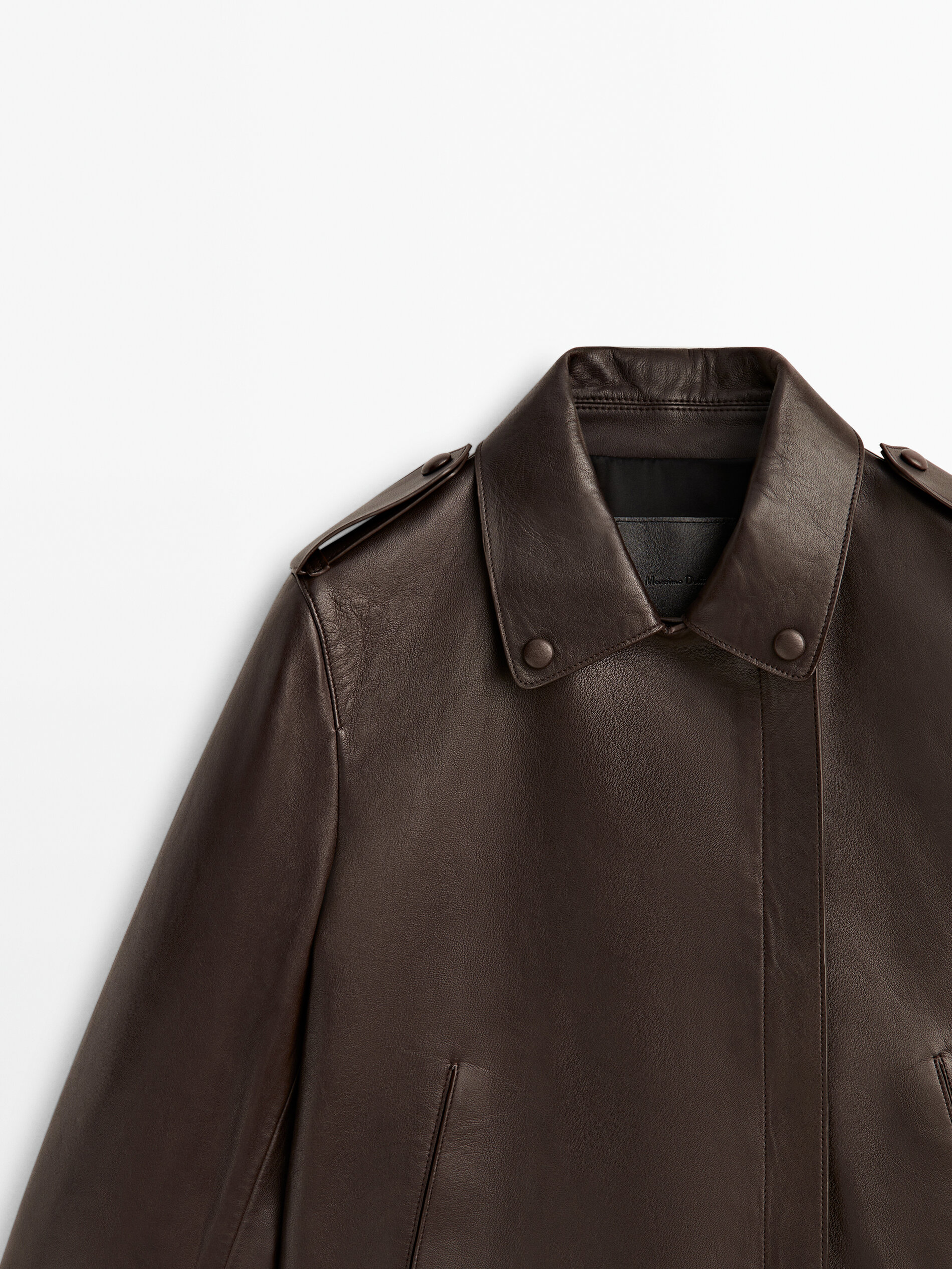 Chaqueta biker piel napa - MARRÓN