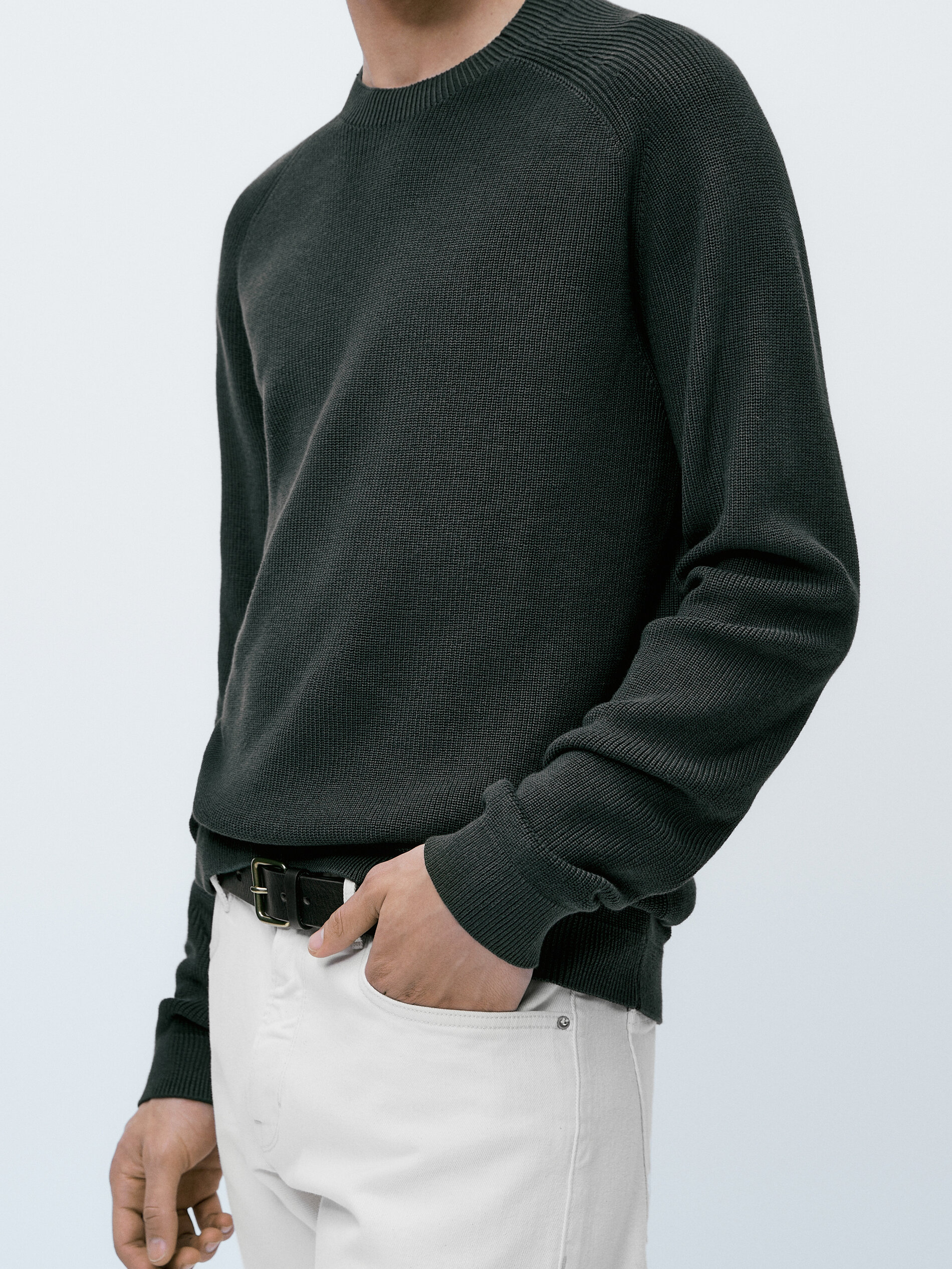 Jersey de punto estructura cuello redondo - BOTELLA