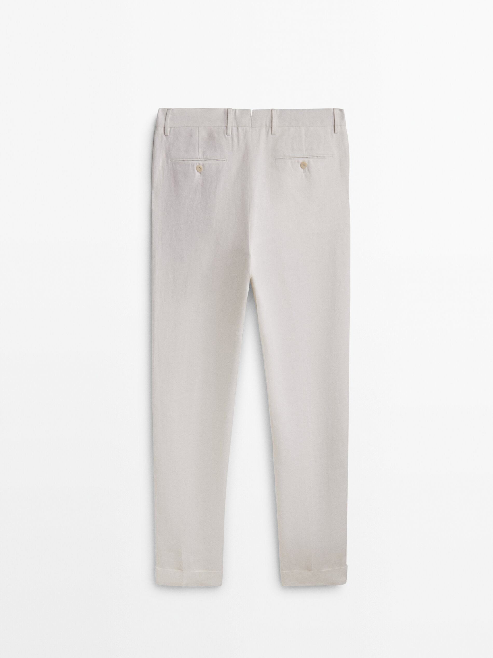 Pantalón lino pinzas relaxed fit Limited edition - BLANCO