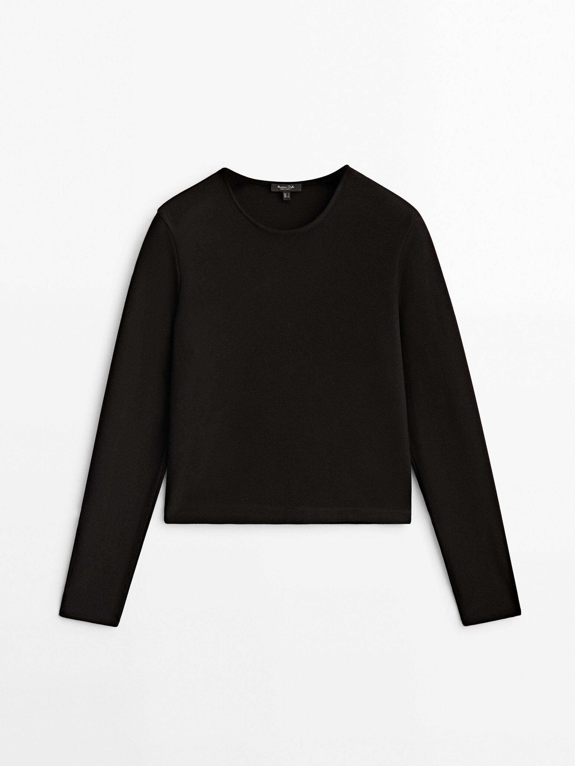 Camiseta manga larga abertura aros - NEGRO