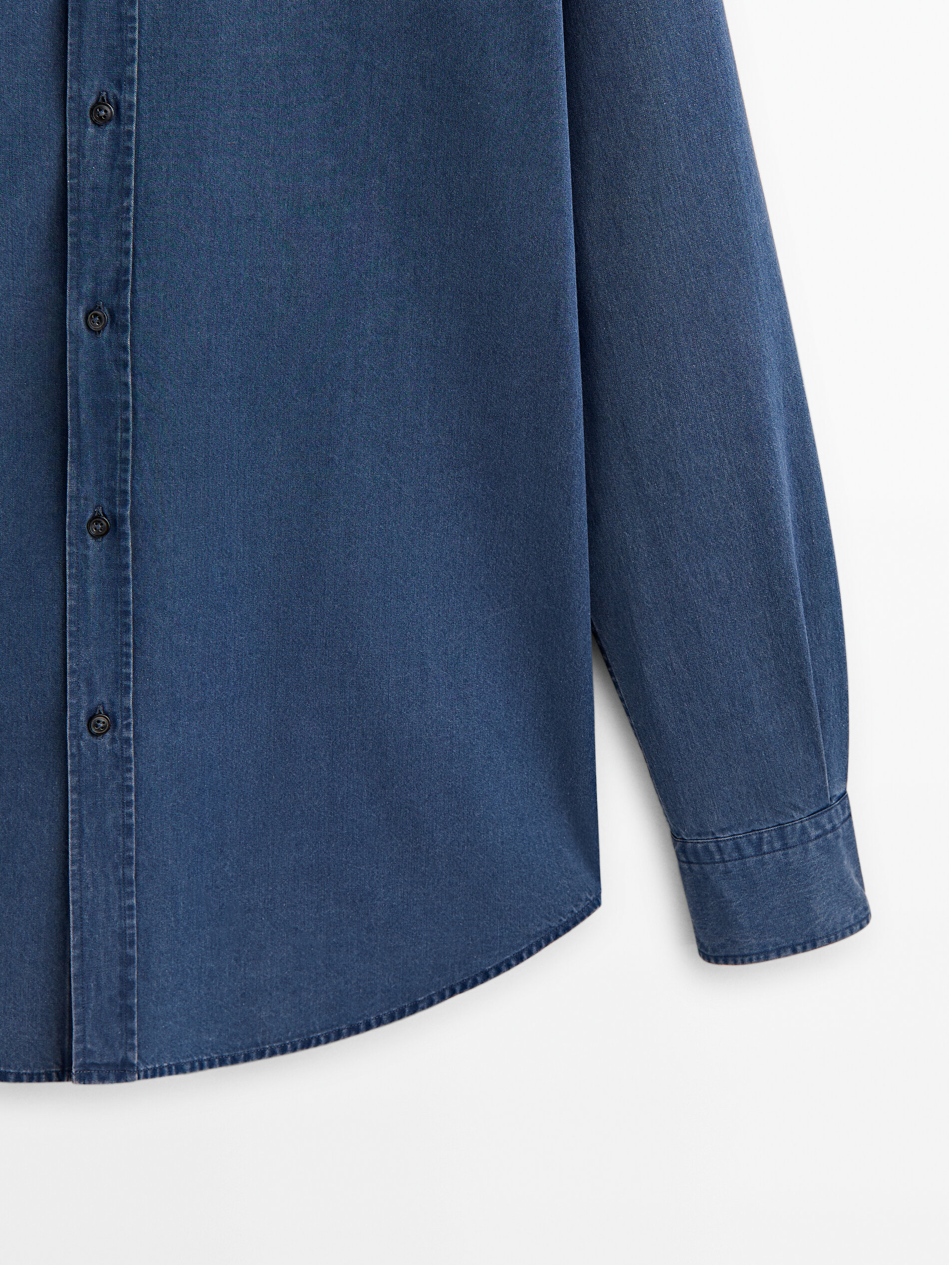 Camisa denim 100% algodón slim fit - CELESTE