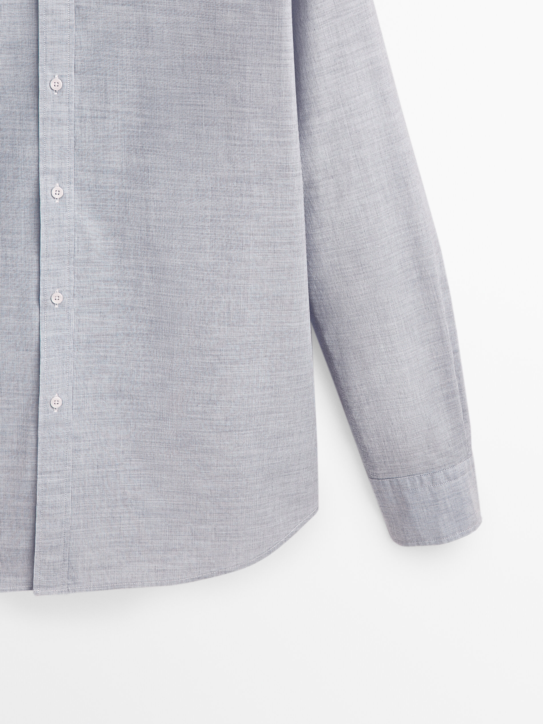 Camisa mil rayas algodón slim fit - AZUL MARINO