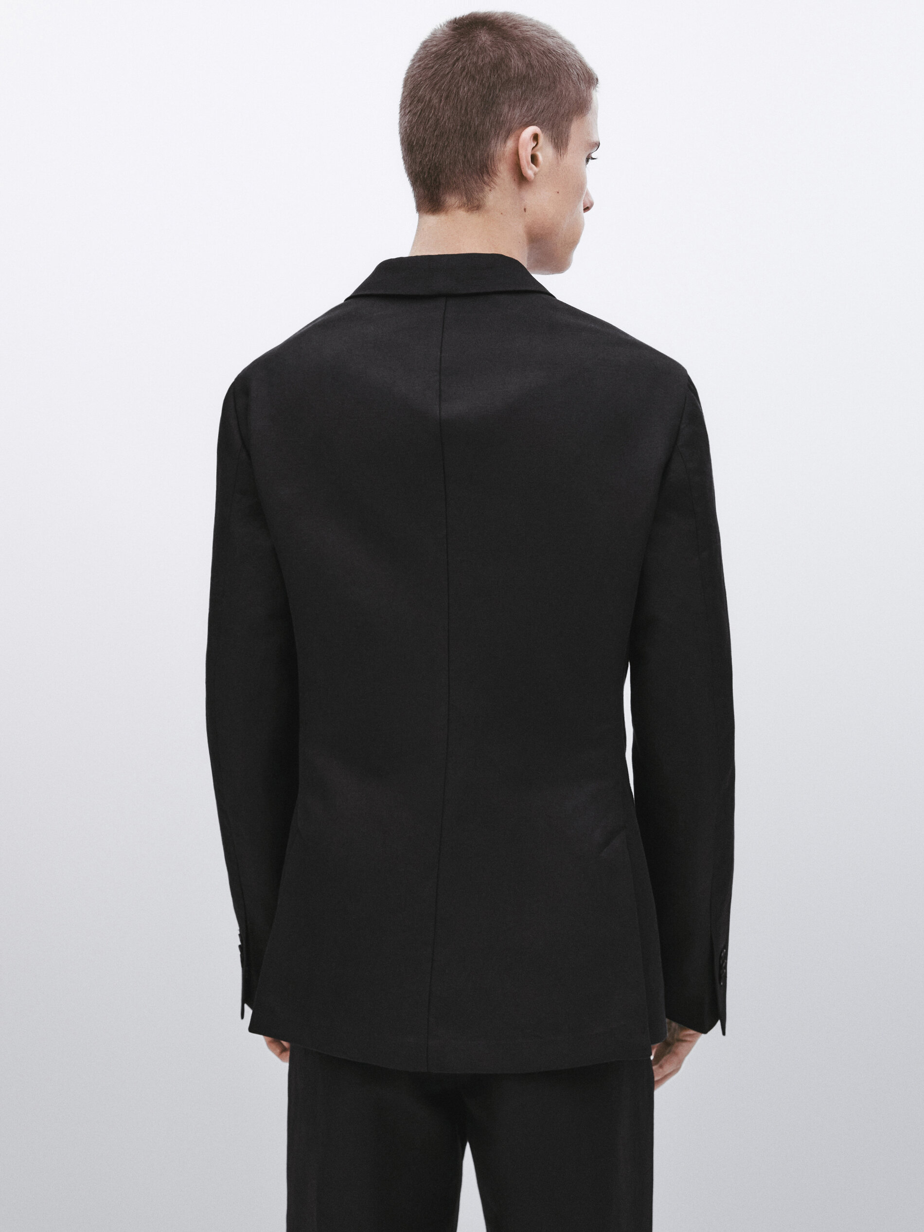 Americana traje con algodón y lino -Studio - CARBÓN