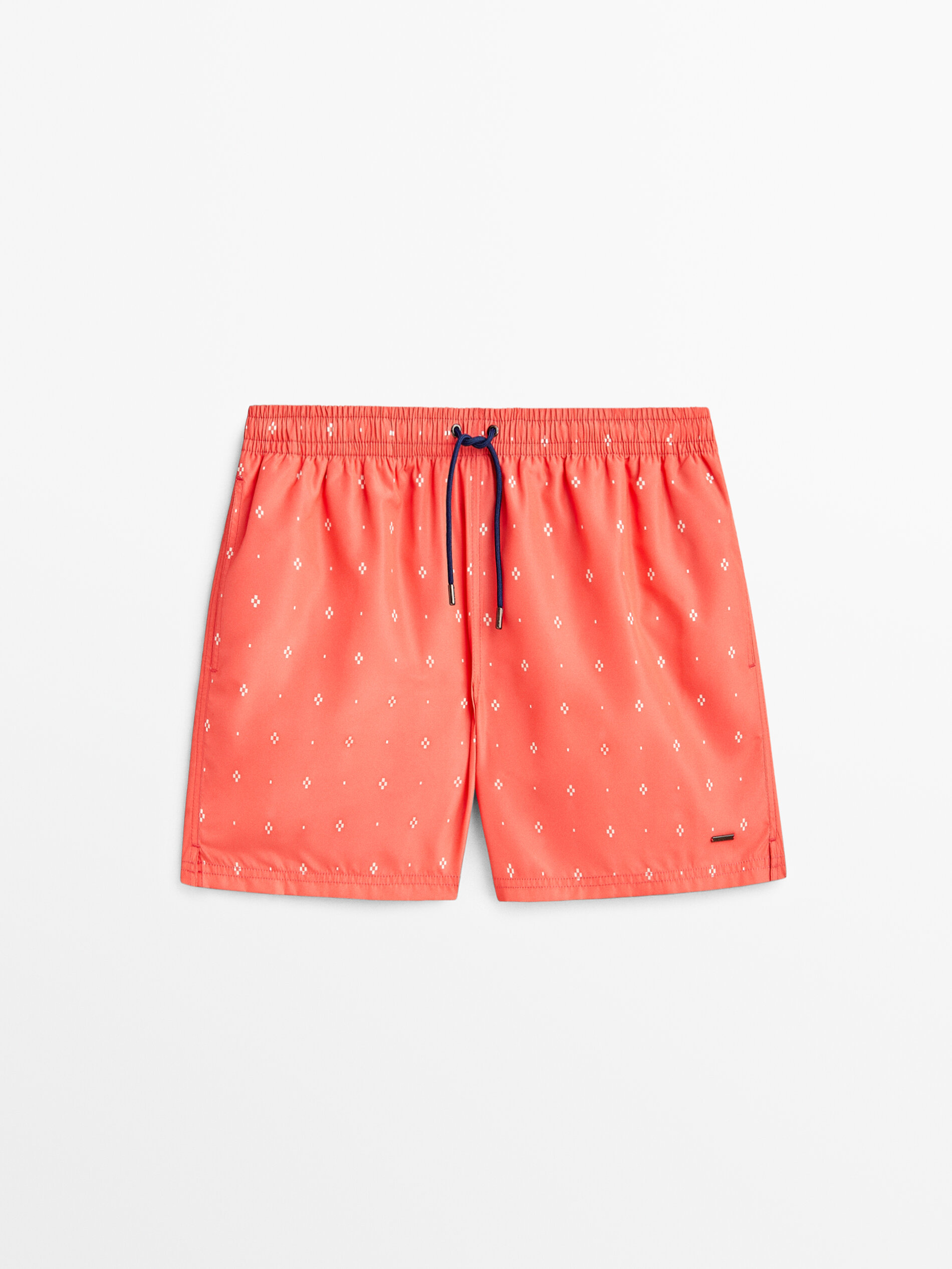 Bañador estampado rombo - CORAL