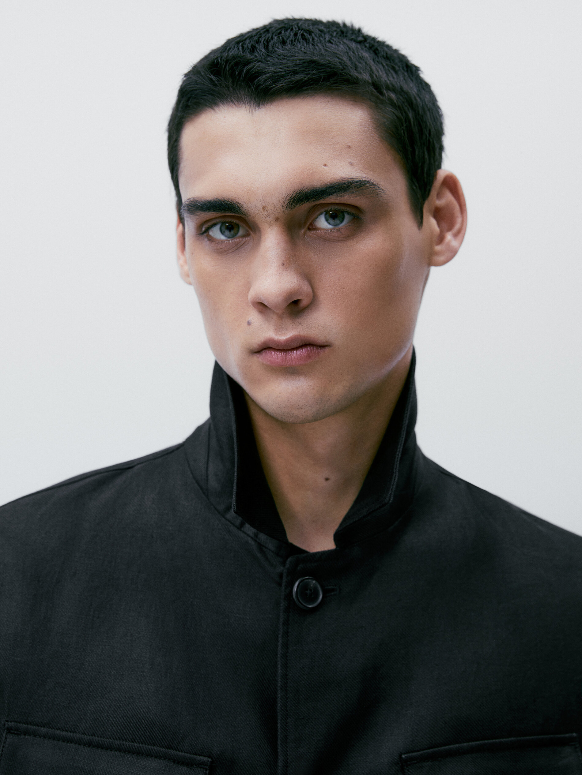 Sobrecamisa sarga 100% lino - NEGRO