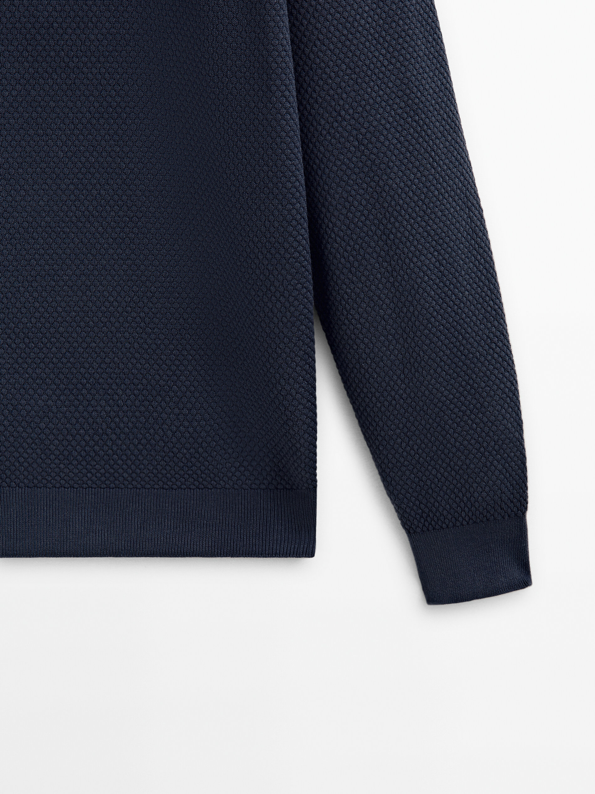 Jersey de punto estructura cuello redondo - AZUL MARINO