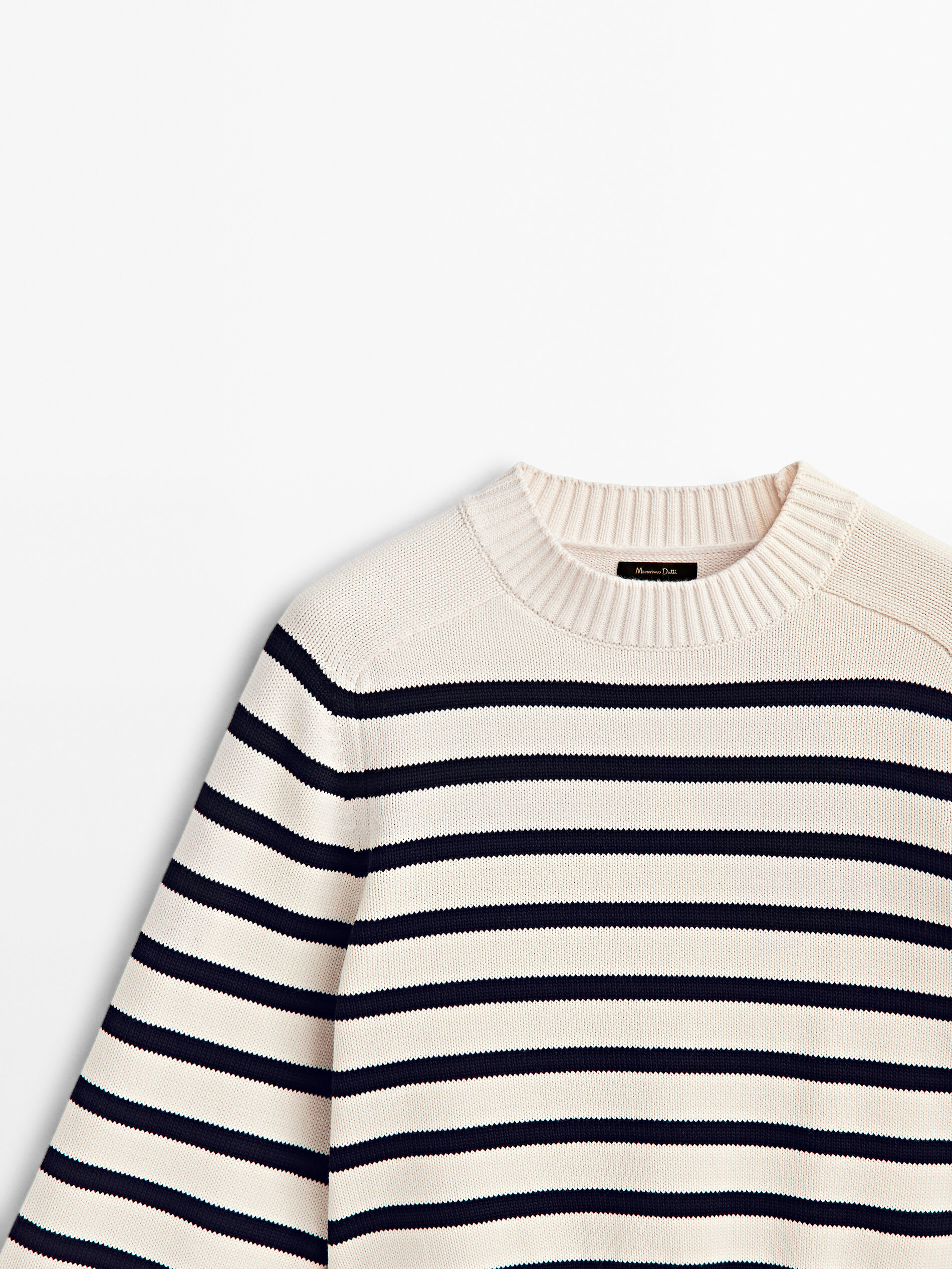 Jersey de punto rayas cuello redondo - CRUDO