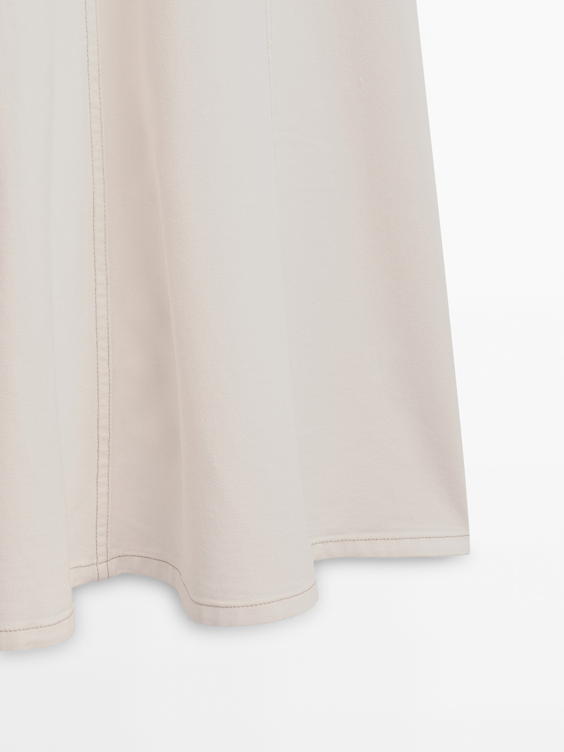 Falda denim paneles tiro alto - CRUDO