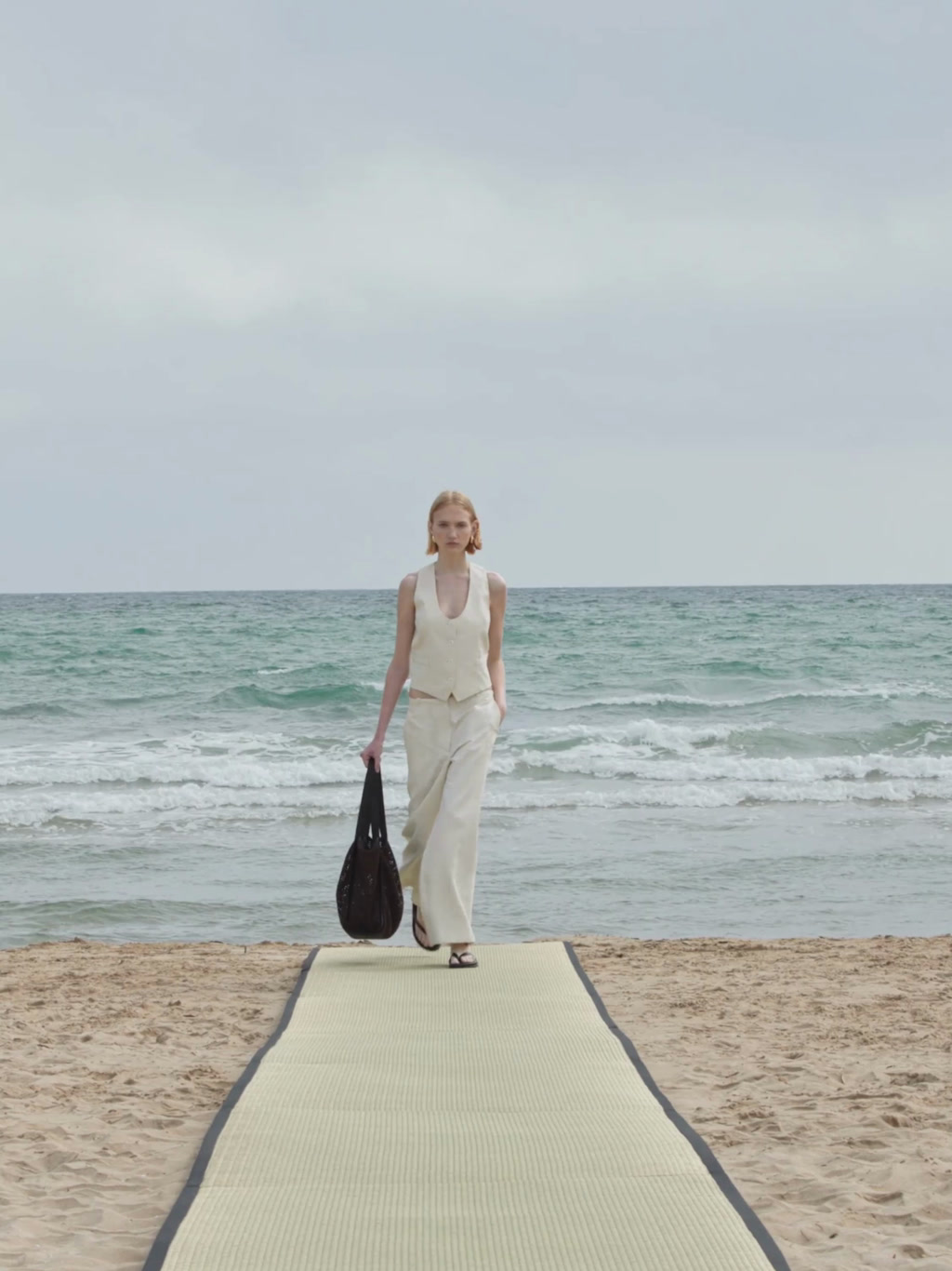 Pantalón 100% lino encerado - MARFIL