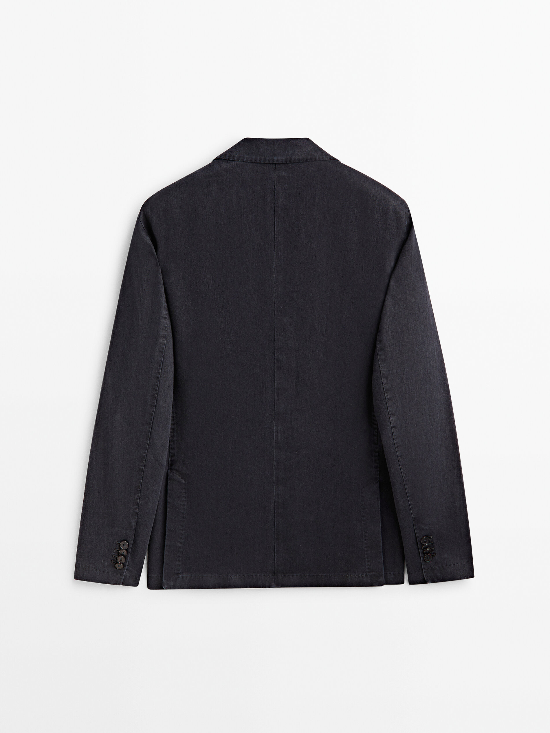 Americana lino tintada azul marino - AZUL MARINO