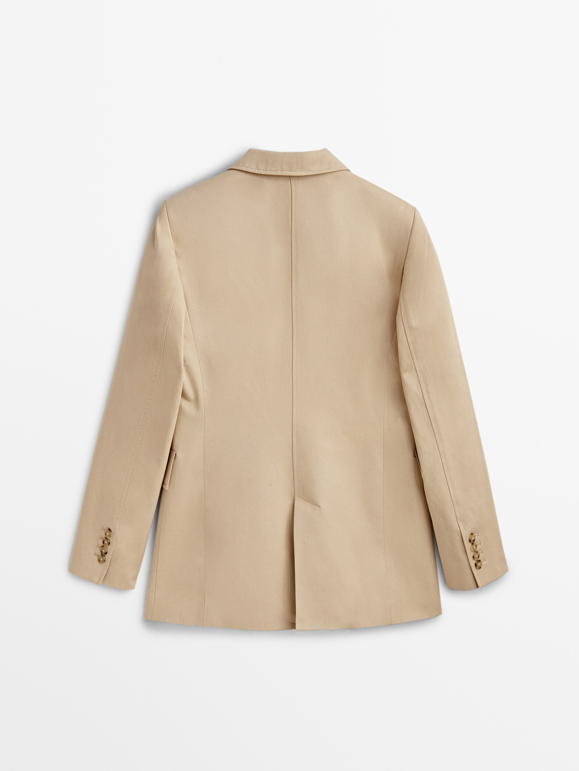 Americana cruzada mezcla algodón lino - Beige Claro