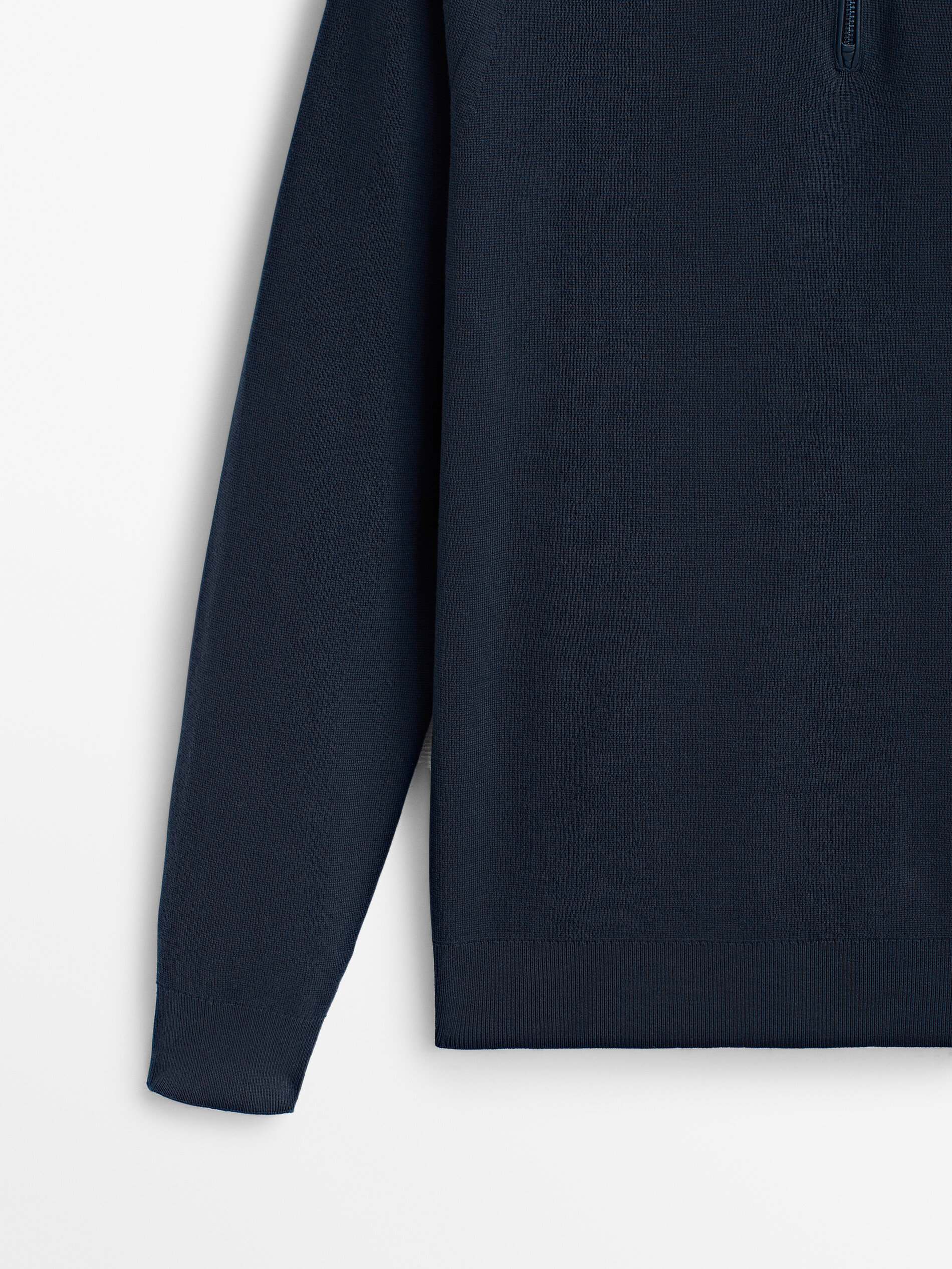 Jersey cuello mock cremallera - AZUL MARINO