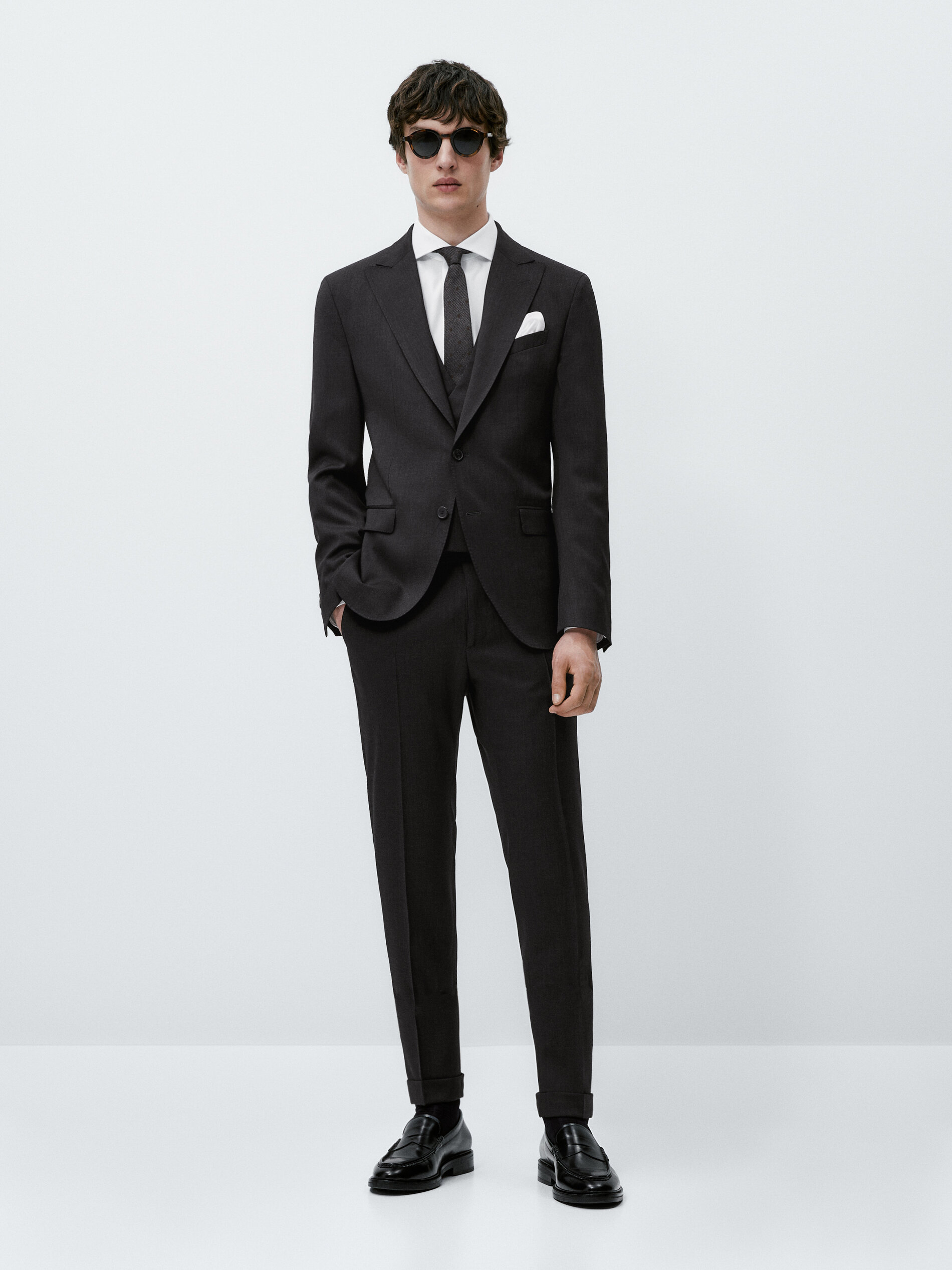 Pantalón traje lana gris - MARENGO